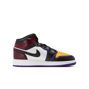 Jordan 1 Mid SE "True Red/Black/White/Court Purple" Grade School Boys' Shoe