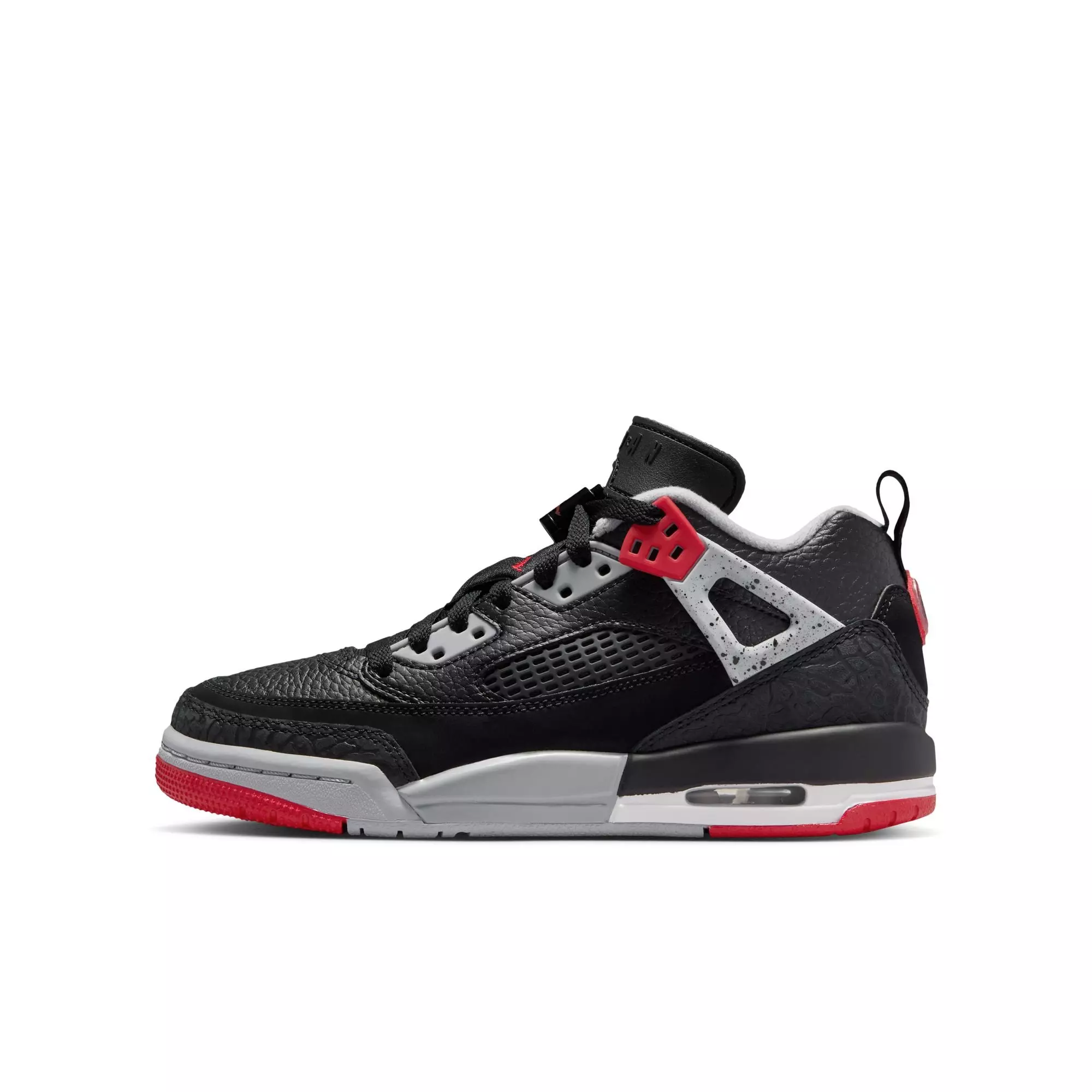 Jordan Spizike Low "Black/Gym Red/Wolf Grey/White" Grade School Boys' Shoe - BLACK/RED/WHITE