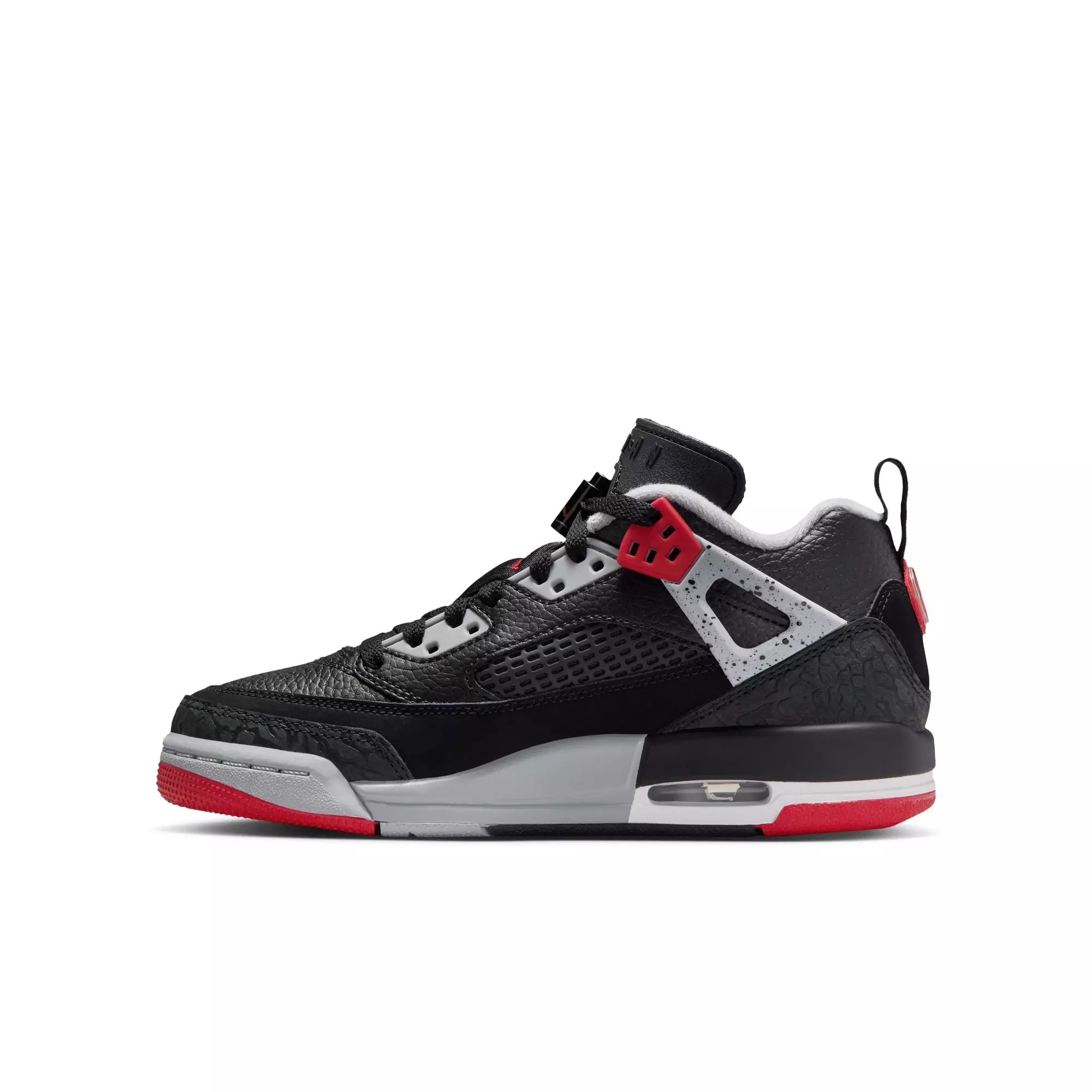 Jordan Spizike Low "Black/Gym Red/Wolf Grey/White" Grade School Boys' Shoe - BLACK/RED/WHITE