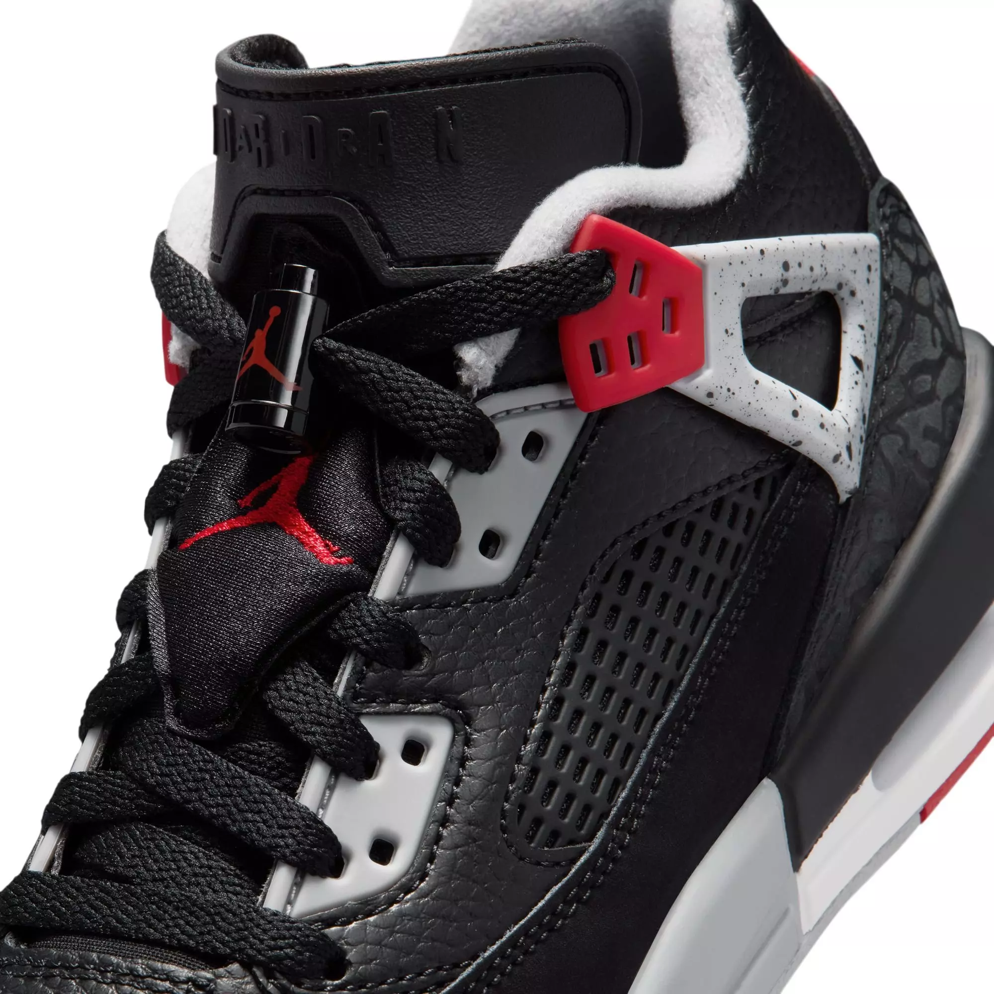Jordan Spizike Low "Black/Gym Red/Wolf Grey/White" Grade School Boys' Shoe - BLACK/RED/WHITE