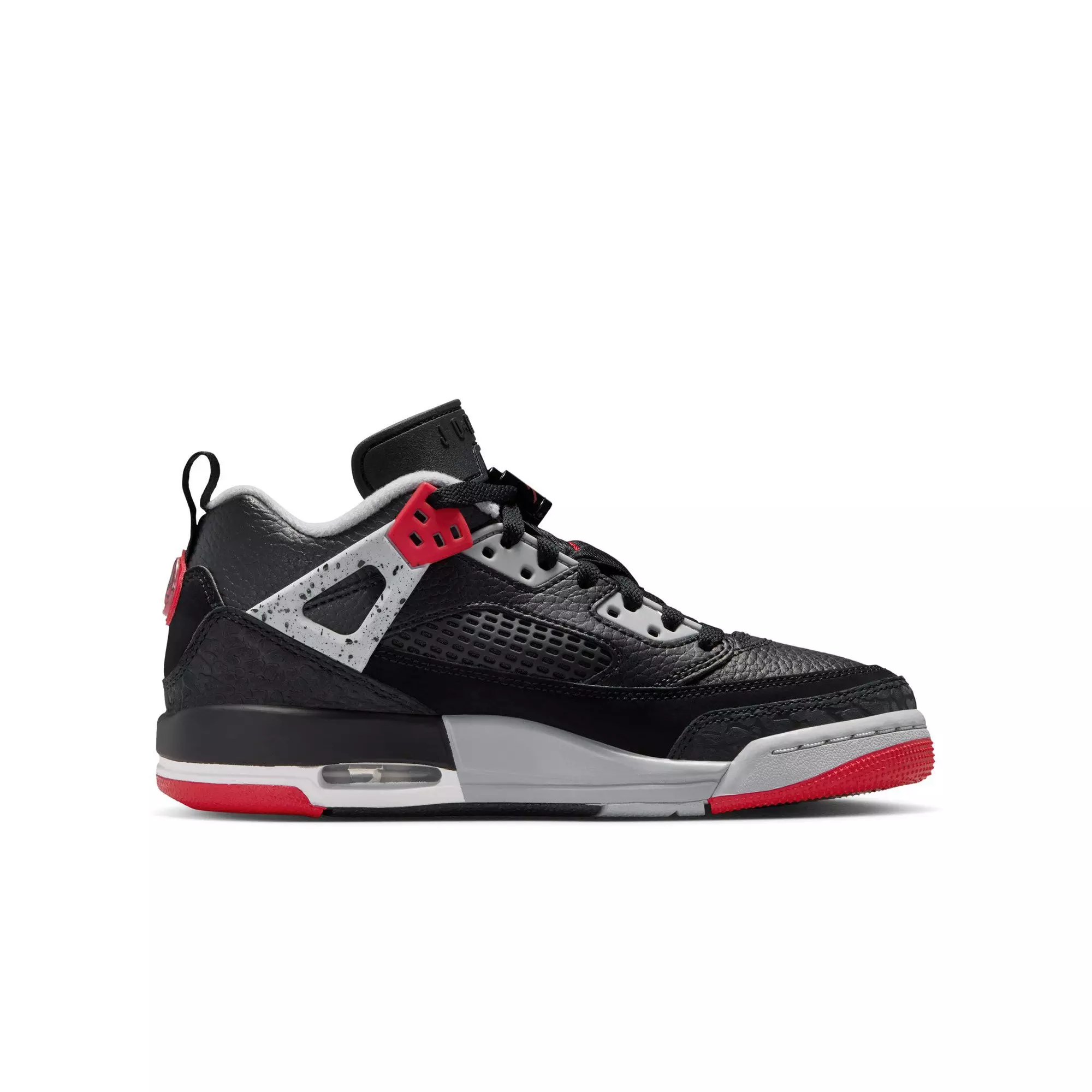 Jordan Spizike Low "Black/Gym Red/Wolf Grey/White" Grade School Boys' Shoe - BLACK/RED/WHITE