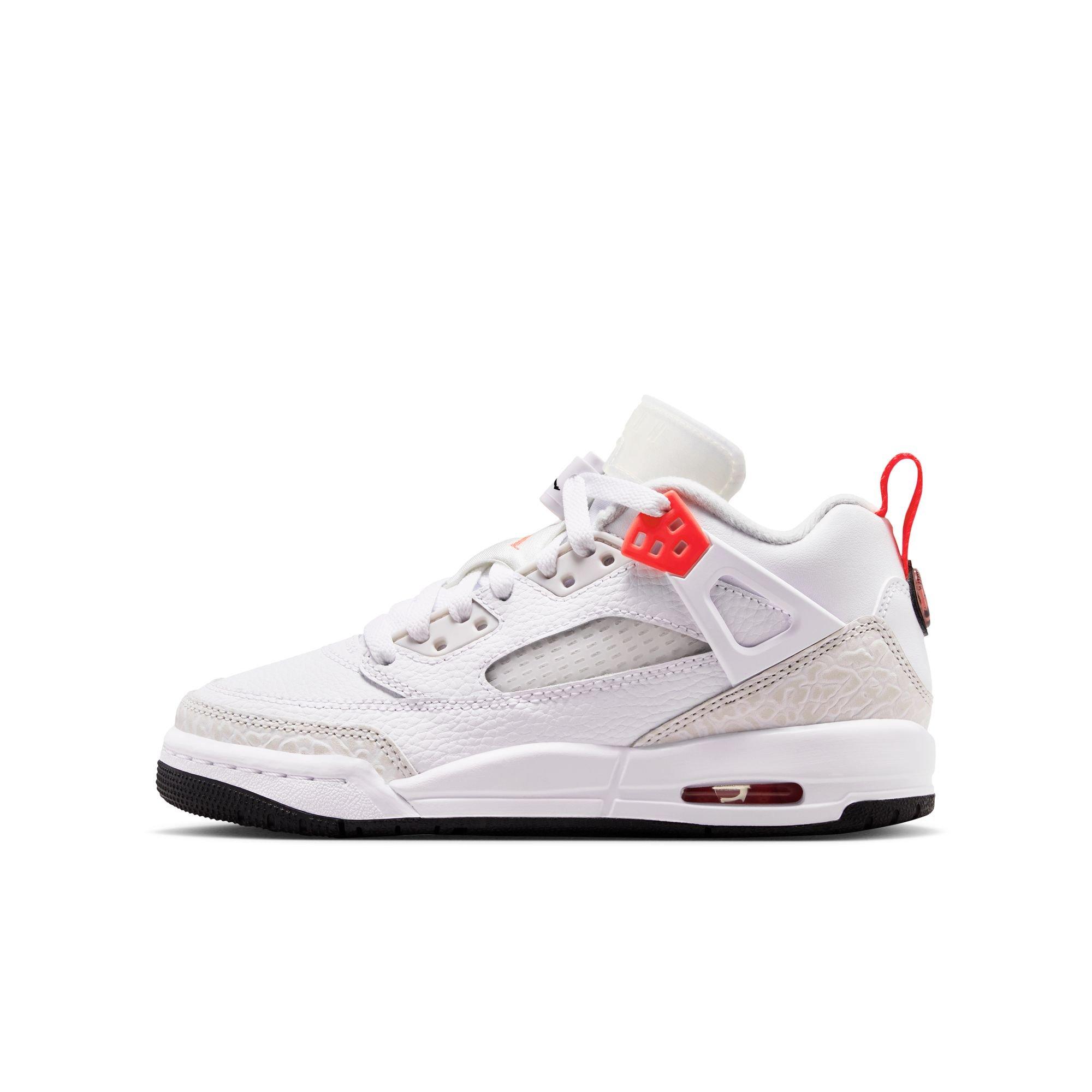 Jordan Spizike Low "White/Bright Crimson/Vast Grey/Black" Grade School Boys' Shoe - WHITE/RED Thumbnail View 3