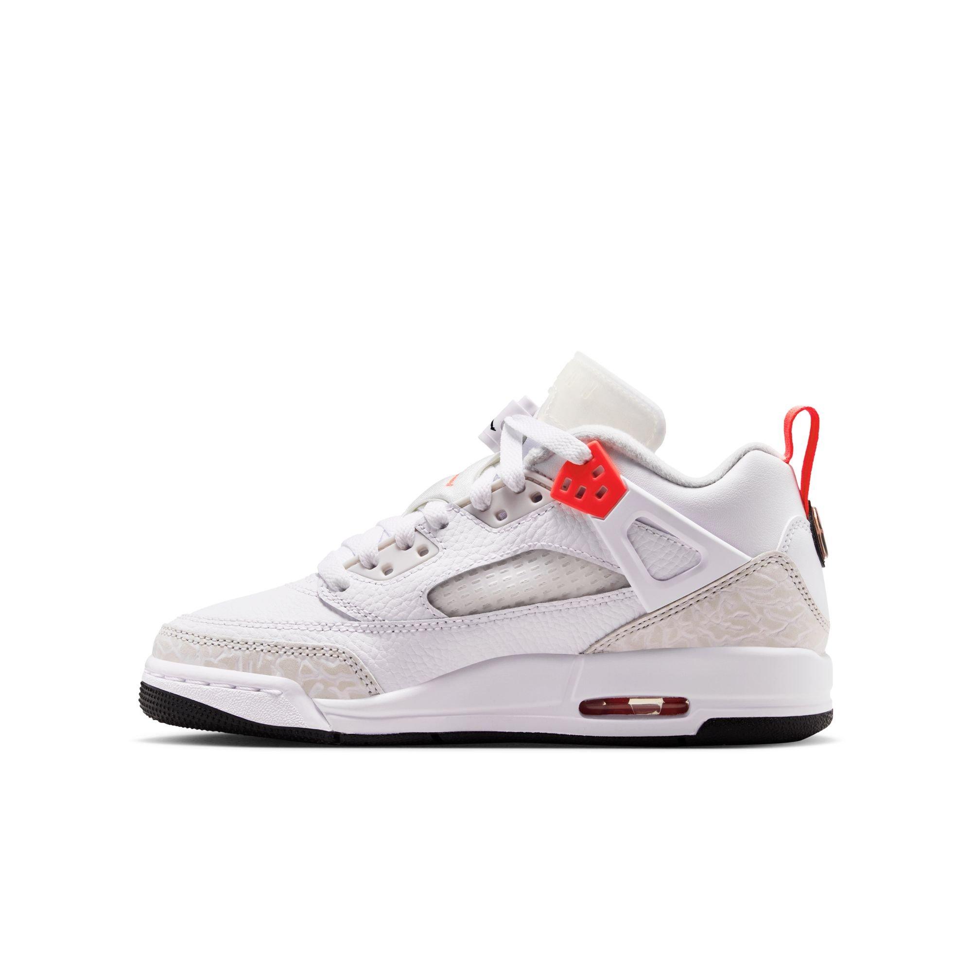 Jordan Spizike Low "White/Bright Crimson/Vast Grey/Black" Grade School Boys' Shoe - WHITE/RED Thumbnail View 4