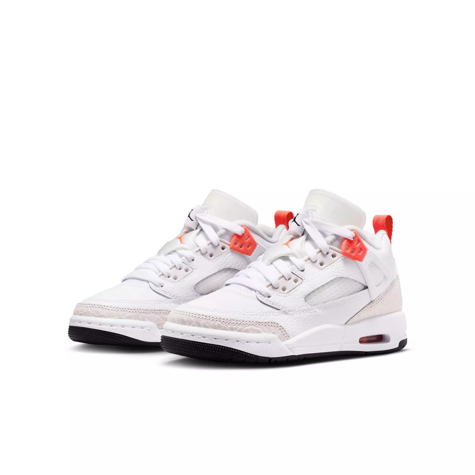 Jordan Spizike Low "White/Bright Crimson/Vast Grey/Black" Grade School Boys' Shoe - WHITE/RED