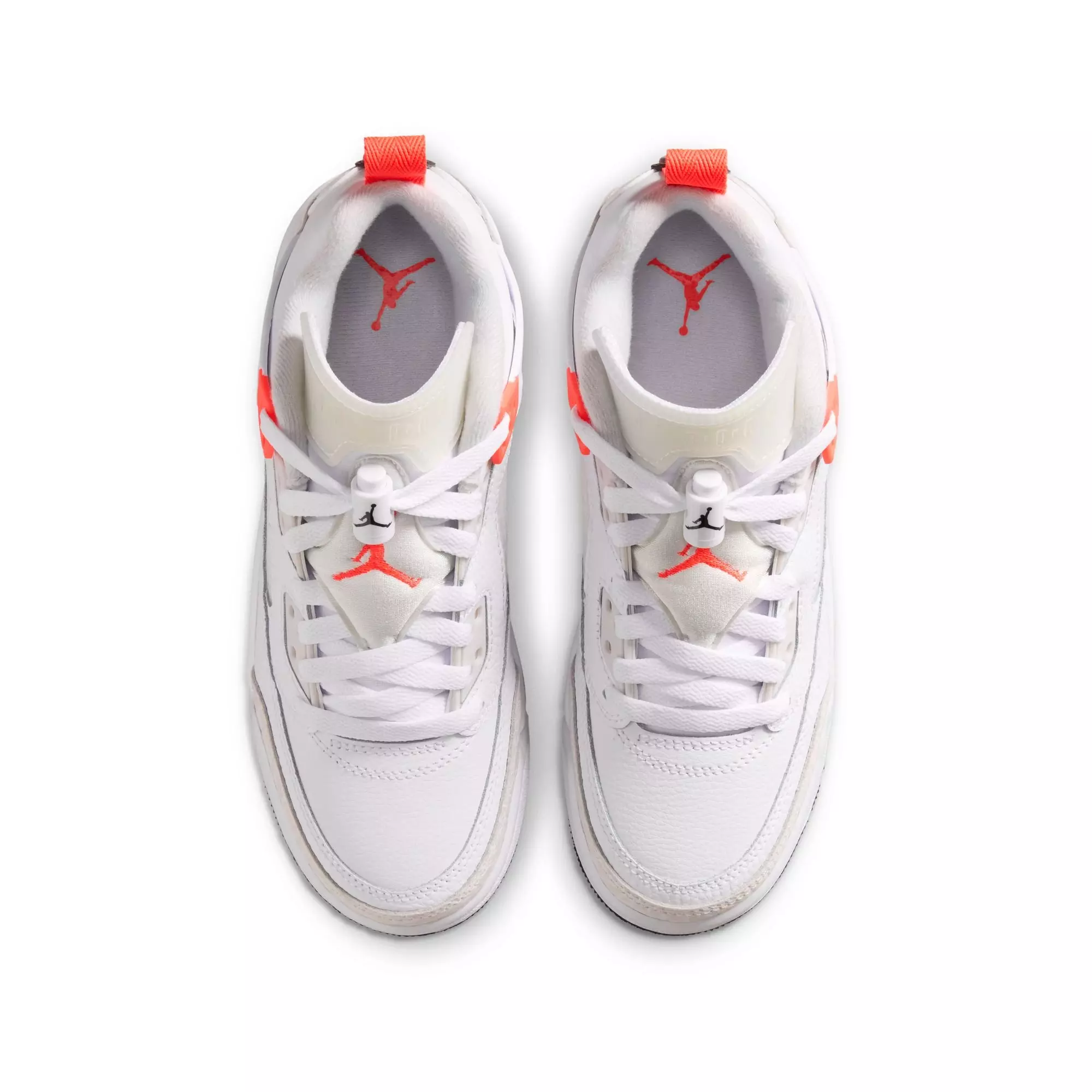 Jordan Spizike Low "White/Bright Crimson/Vast Grey/Black" Grade School Boys' Shoe - WHITE/RED