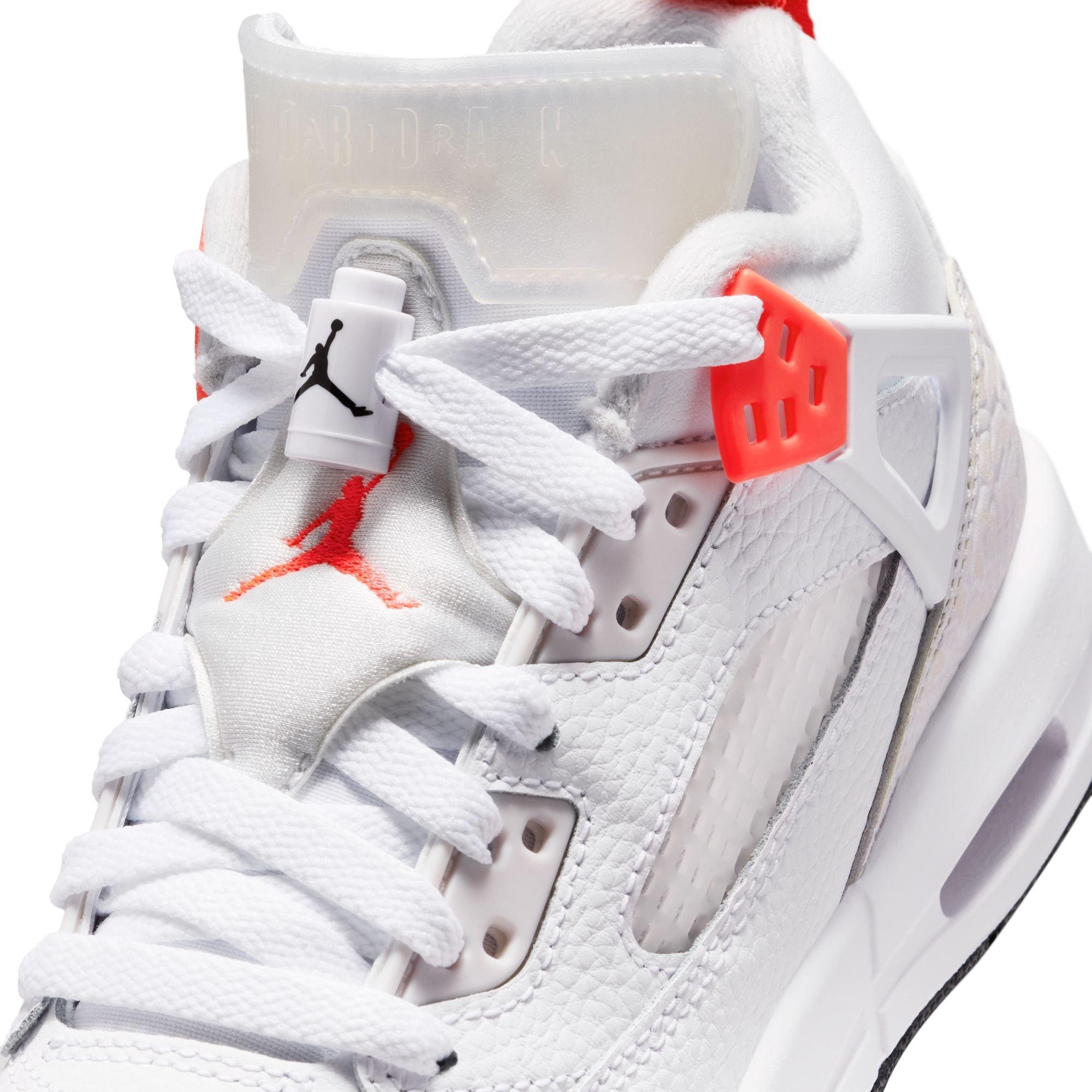 Jordan Spizike Low "White/Bright Crimson/Vast Grey/Black" Grade School Boys' Shoe - WHITE/RED Thumbnail View 9