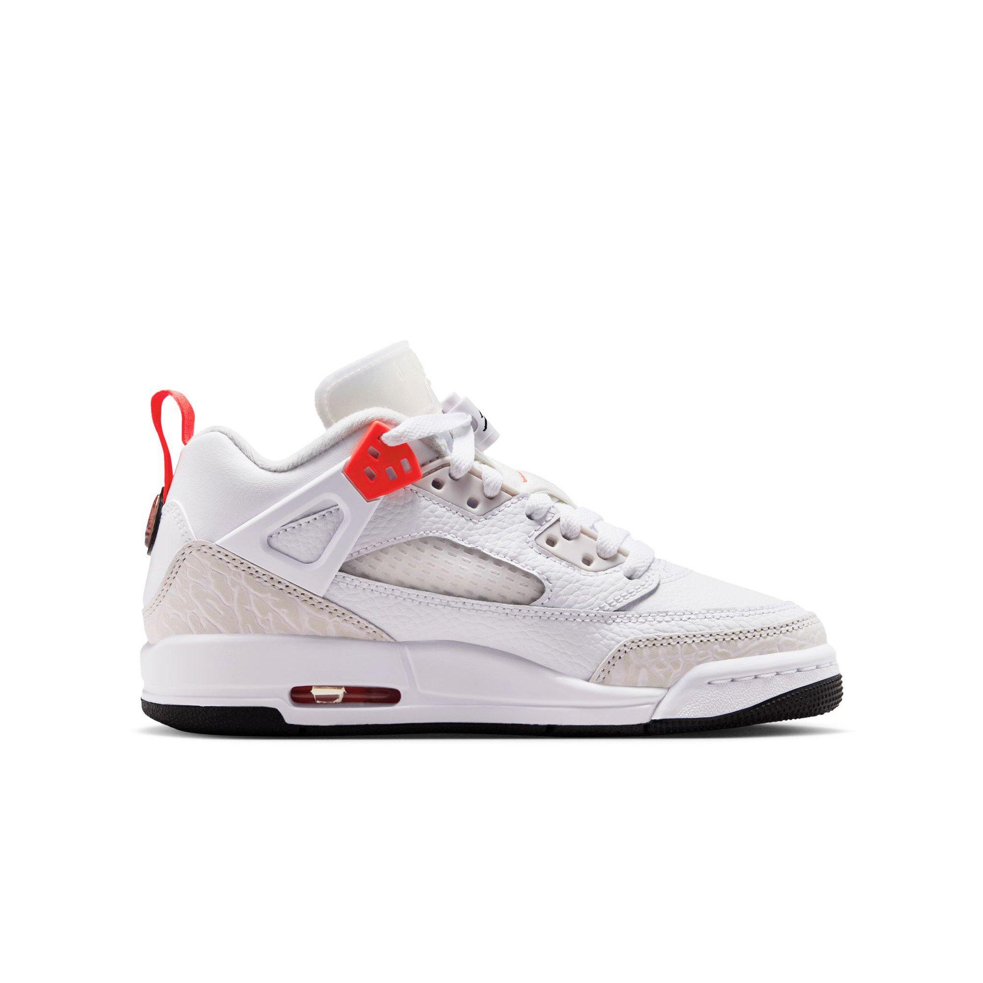 Jordan Spizike Low "White/Bright Crimson/Vast Grey/Black" Grade School Boys' Shoe - WHITE/RED Thumbnail View 2