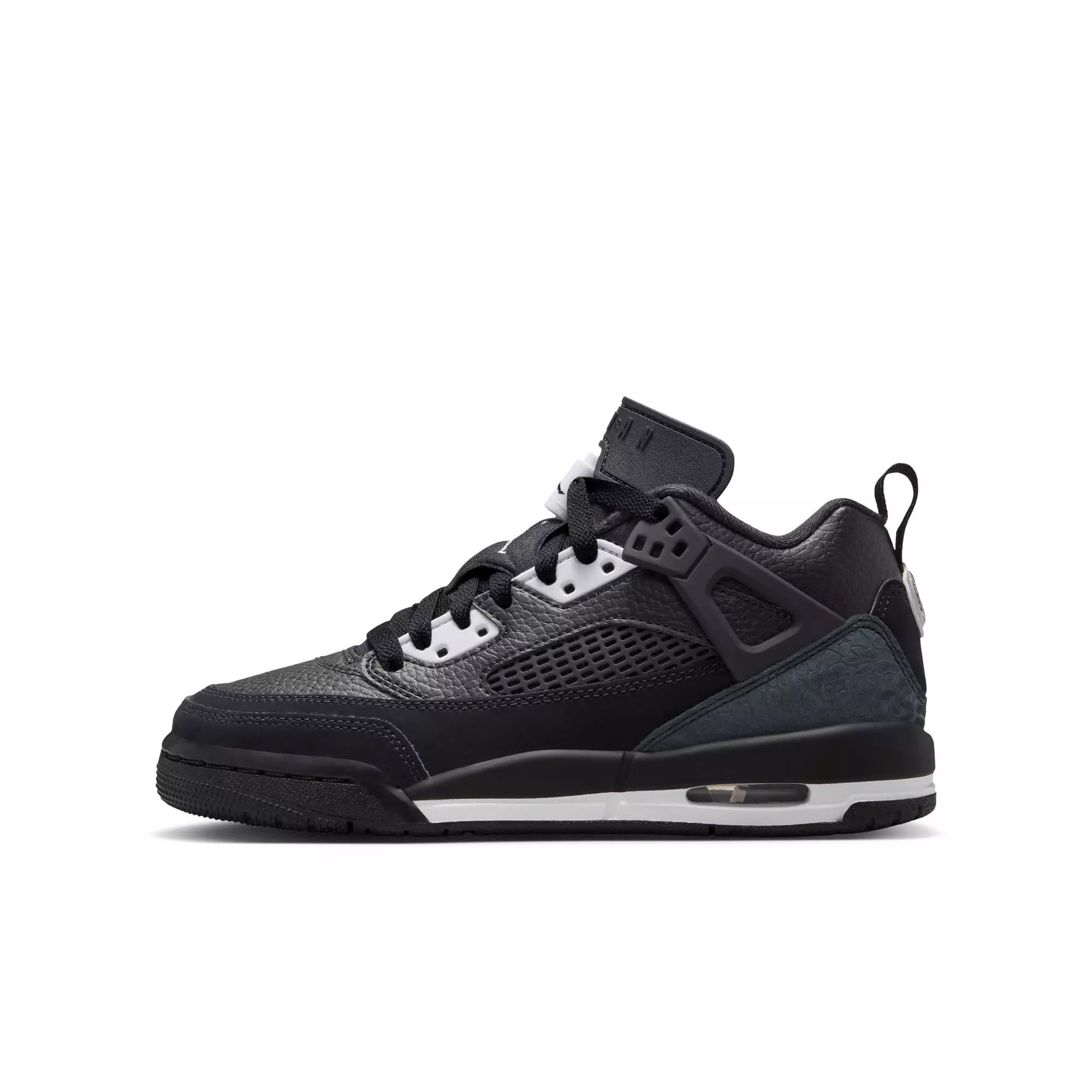 Jordan Spizike Low "Black/White/Anthracite" Grade School Boys' Shoe - BLACK/GREY/RED