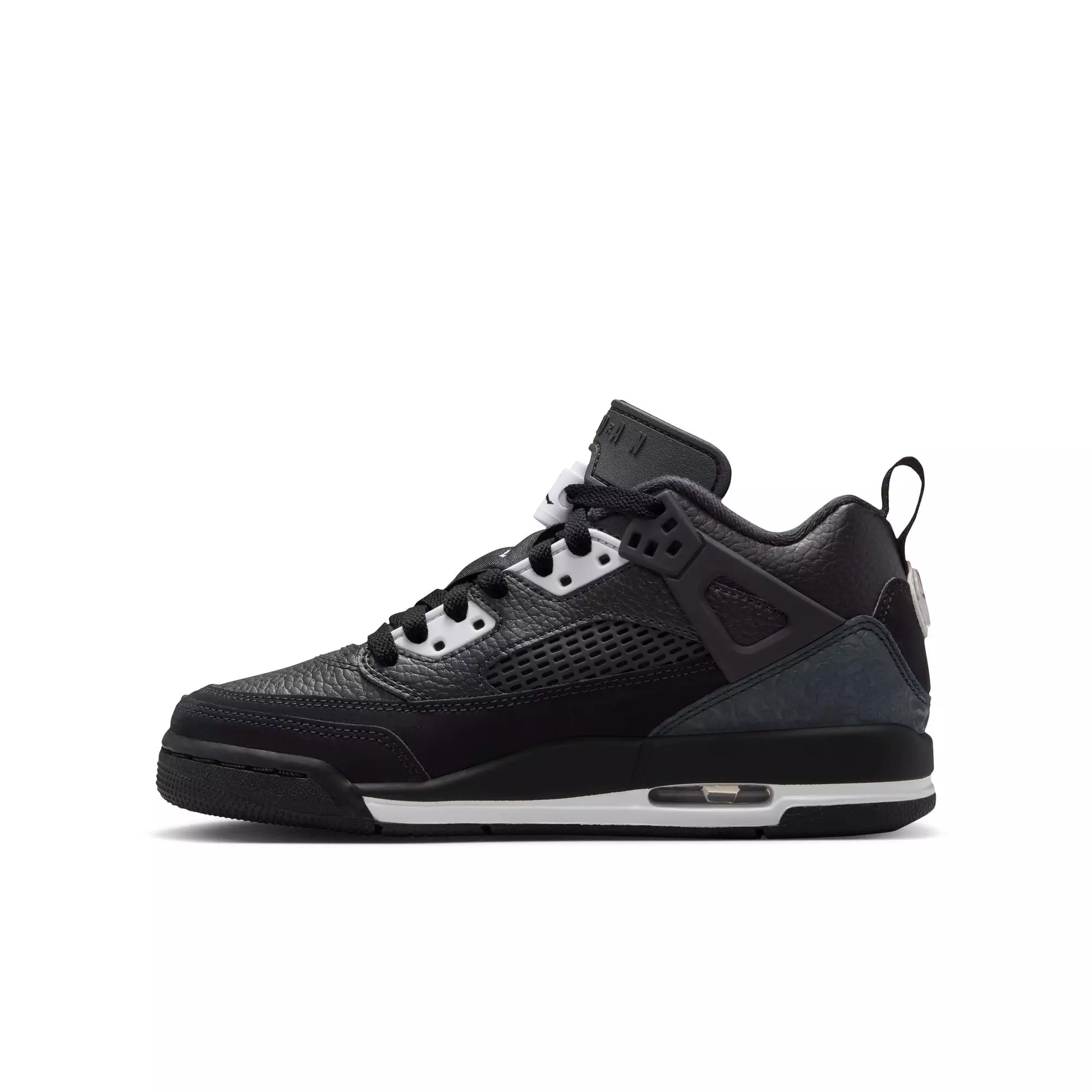 Jordan Spizike Low "Black/White/Anthracite" Grade School Boys' Shoe - BLACK/GREY/RED