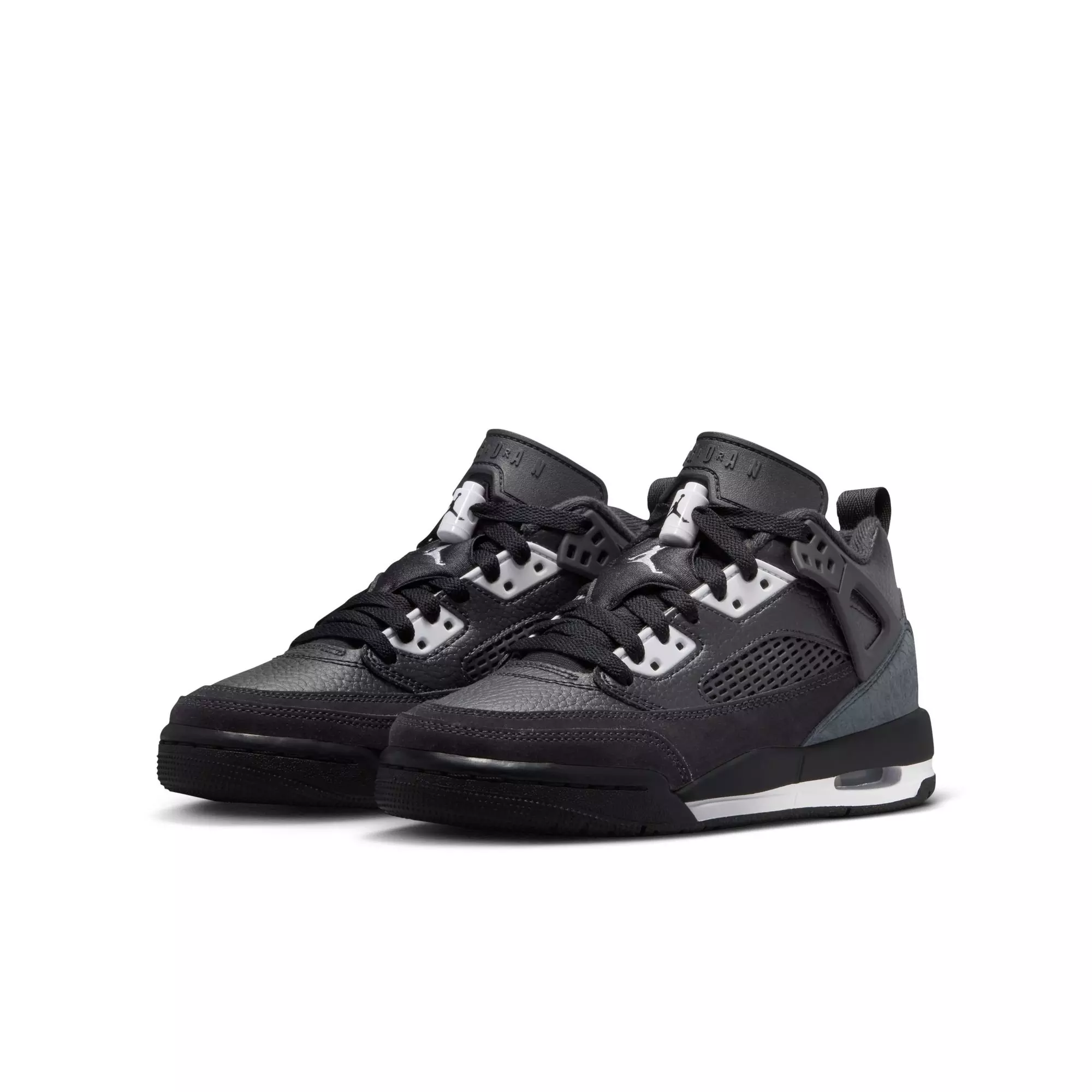 Jordan Spizike Low "Black/White/Anthracite" Grade School Boys' Shoe - BLACK/GREY/RED