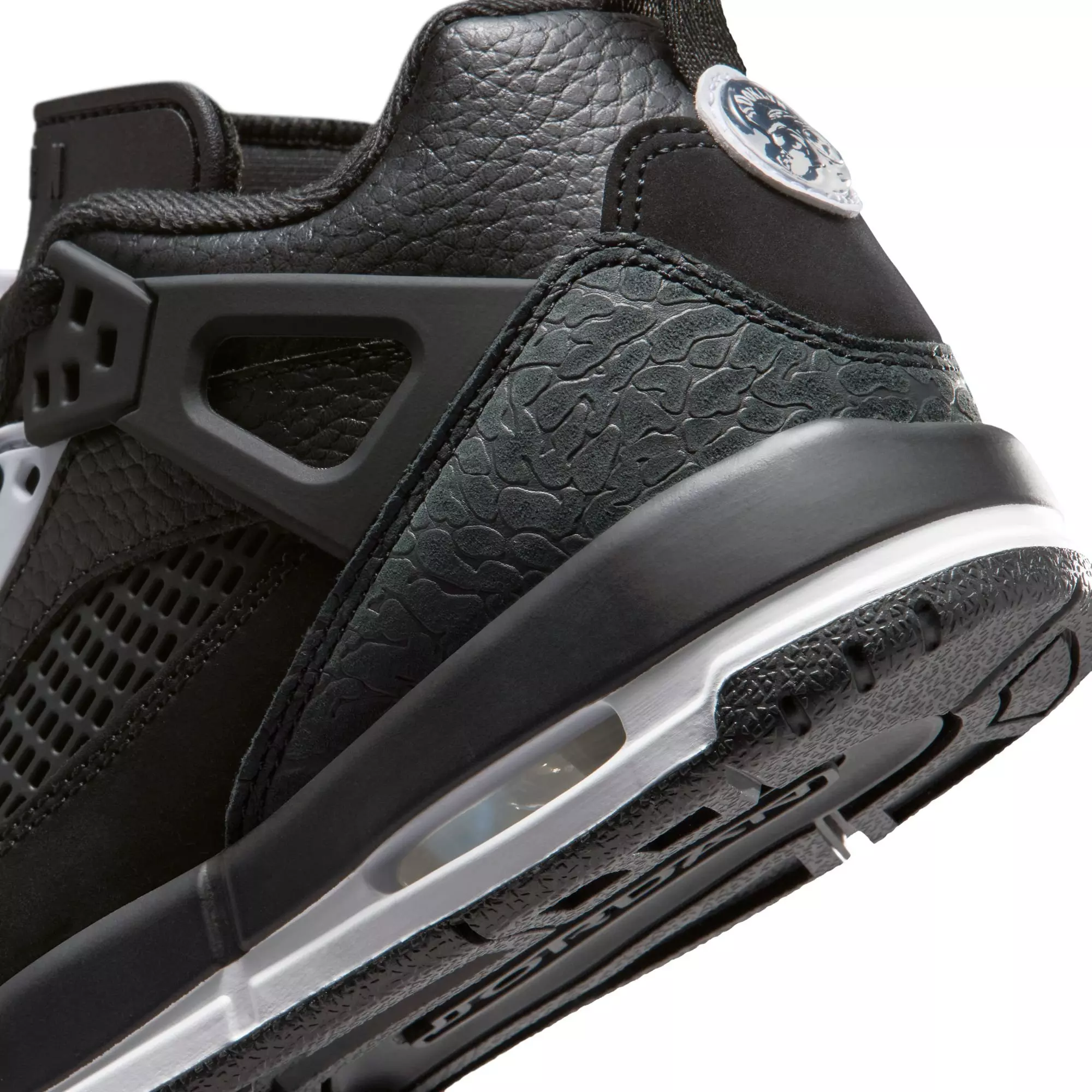 Jordan Spizike Low "Black/White/Anthracite" Grade School Boys' Shoe - BLACK/GREY/RED