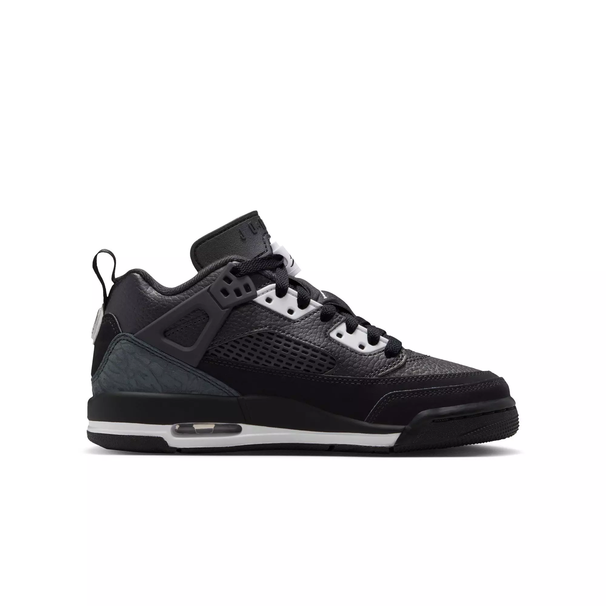 Jordan Spizike Low "Black/White/Anthracite" Grade School Boys' Shoe - BLACK/GREY/RED