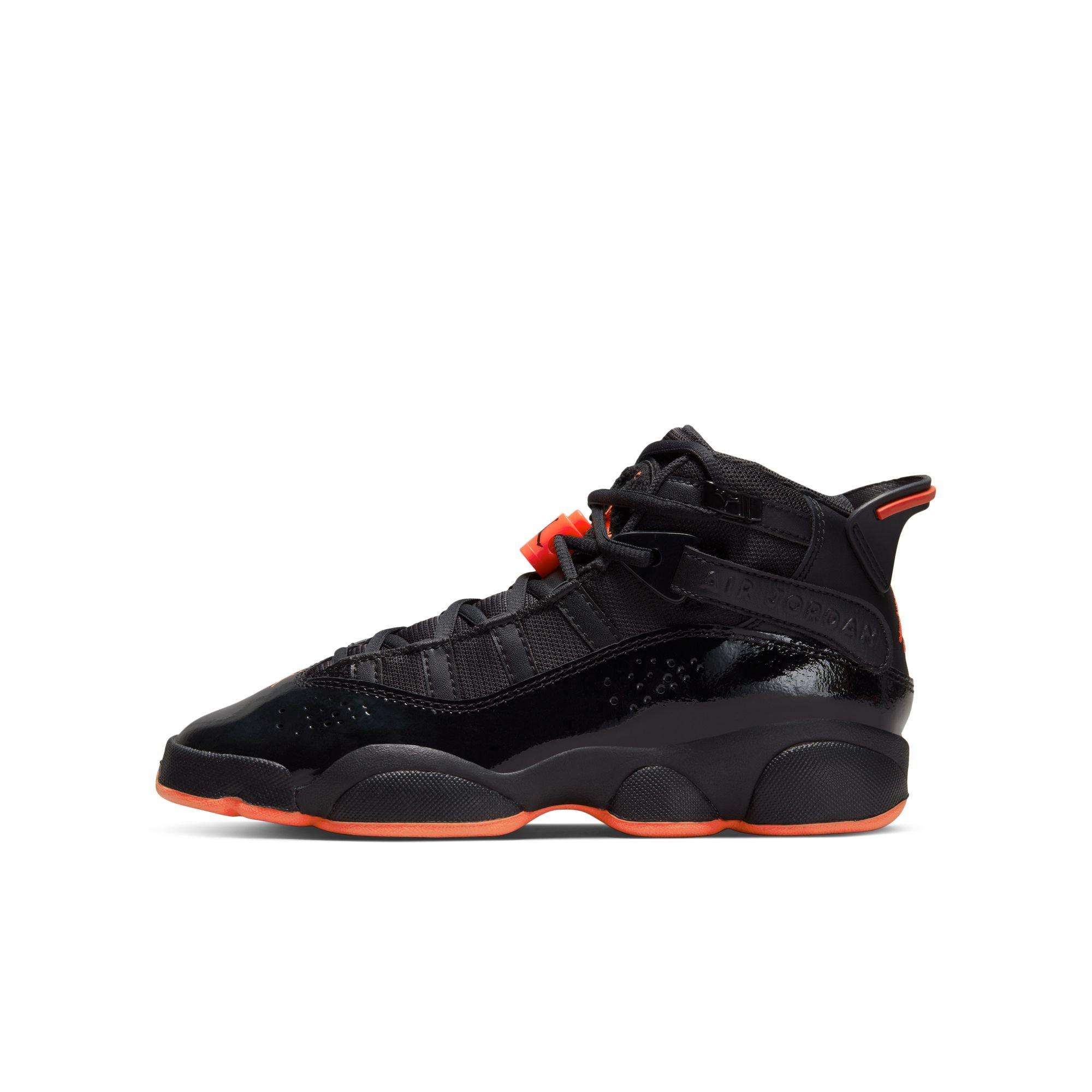 Jordan 6 Rings "Black/Infrared 23" Grade School Boys' Shoe - BLACK/INFRARED Thumbnail View 3