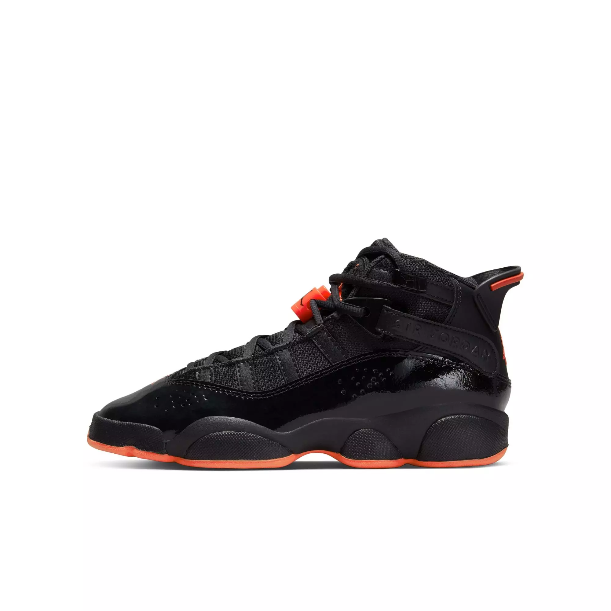 Jordan 6 Rings "Black/Infrared 23" Grade School Boys' Shoe - BLACK/INFRARED