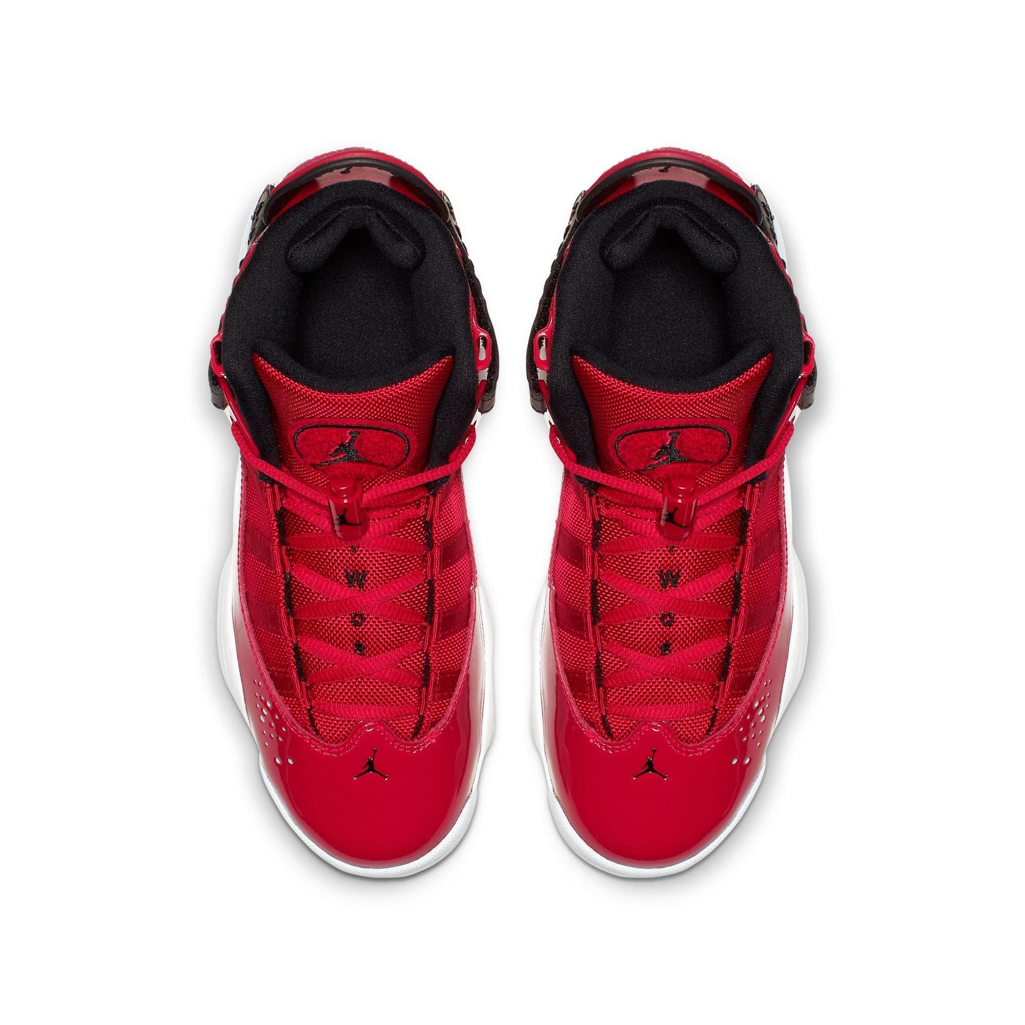 Jordan 6 Rings "Gym Red/Black/White" Grade School Boys' Shoe - RED/BLACK Thumbnail View 6