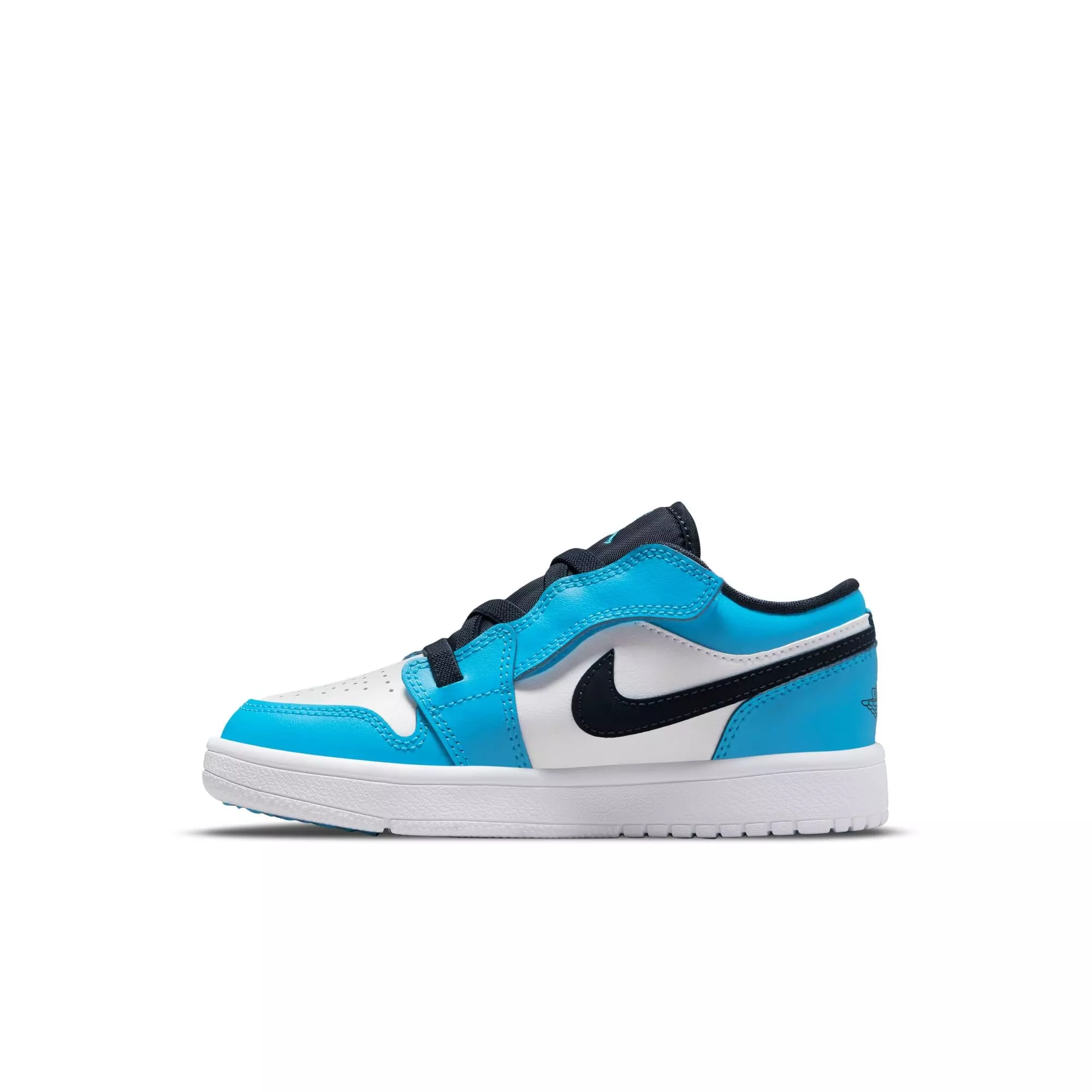 Jordan 1 Low Alt "White/Dk Powder Blue/Obsidian" Preschool Boys' Shoe - BLUE/WHITE