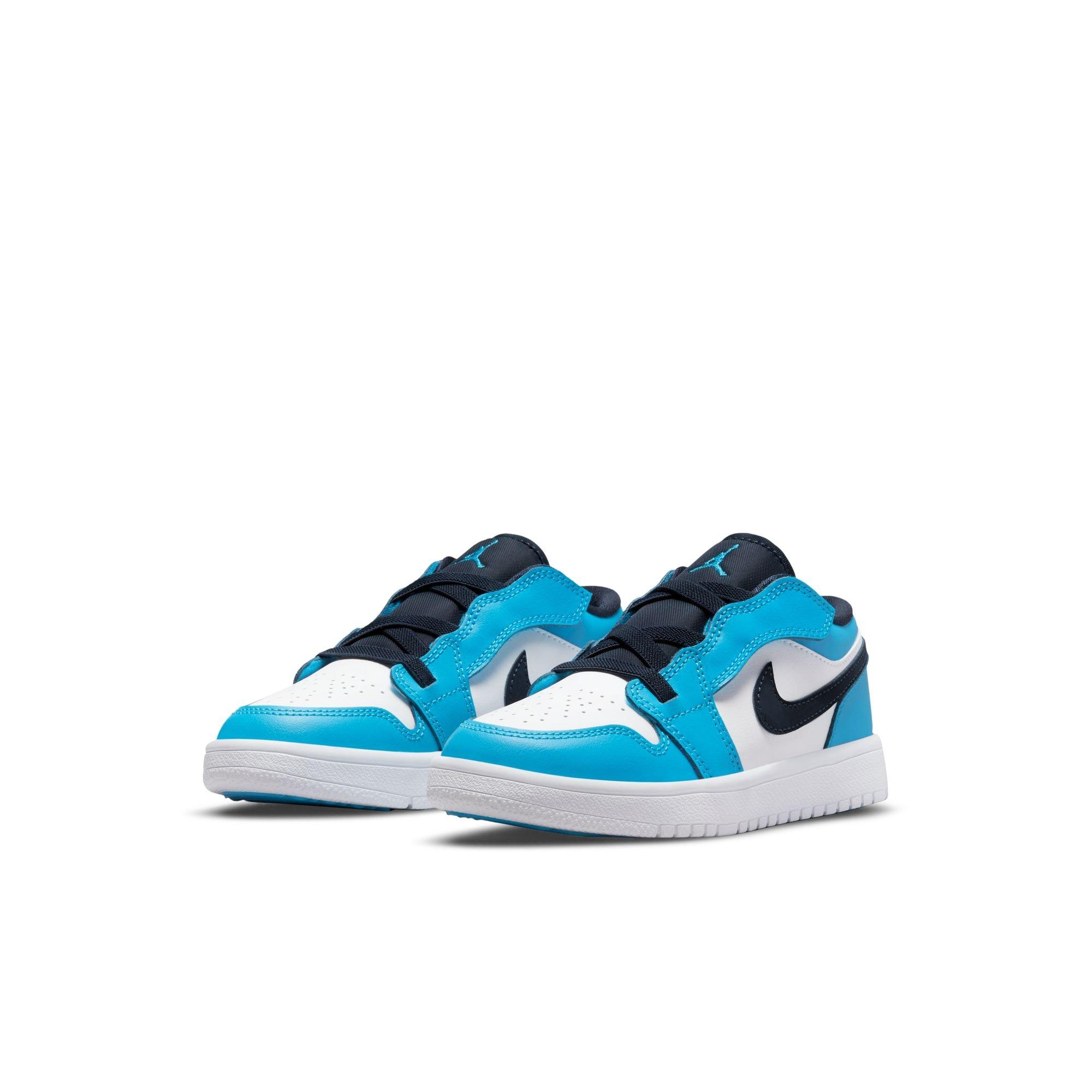 Jordan 1 Low Alt Preschool Boys' "White/Dk Powder Blue/Obsidian" Shoe