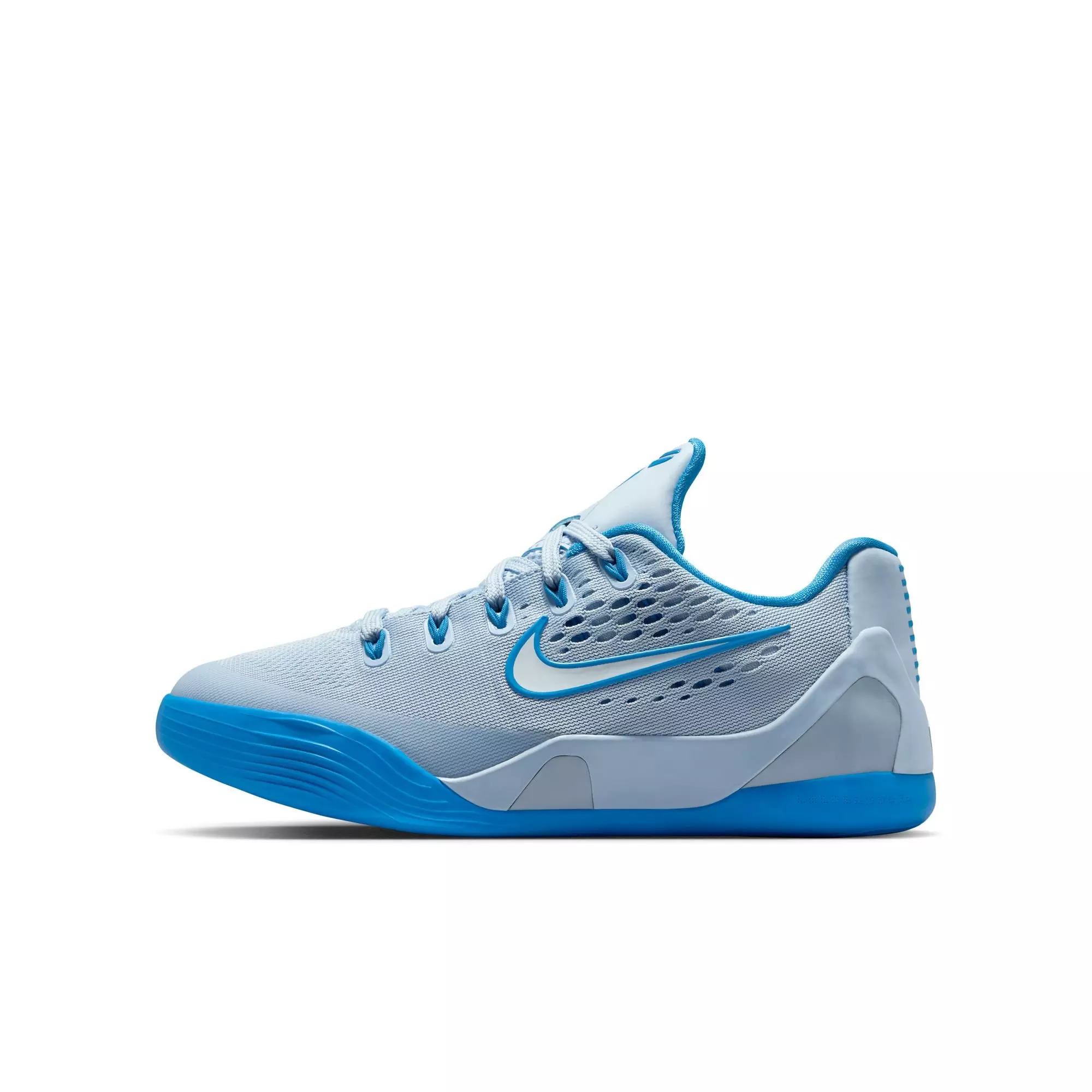 Nike Kobe IX Low EM "Hydrogen Blue" Grade School Kids' Basketball Shoe - HYDROGEN BLUE/PHOTO BLUE/WHITE