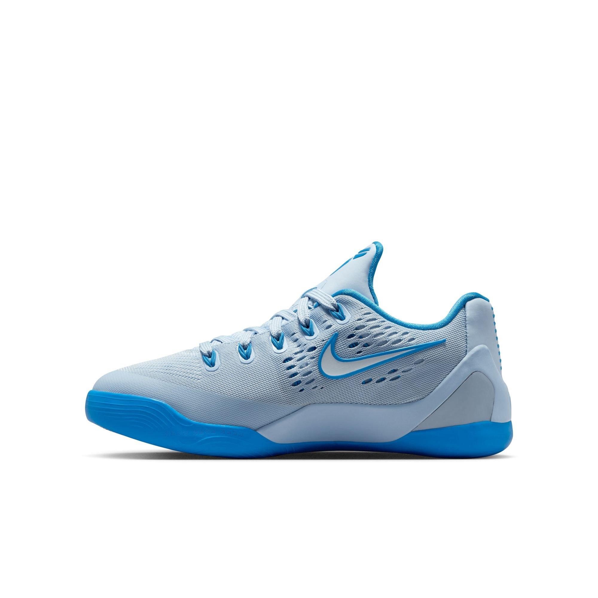 Nike Kobe IX Low EM "Hydrogen Blue" Grade School Kids' Basketball Shoe - HYDROGEN BLUE/PHOTO BLUE/WHITE Thumbnail View 10