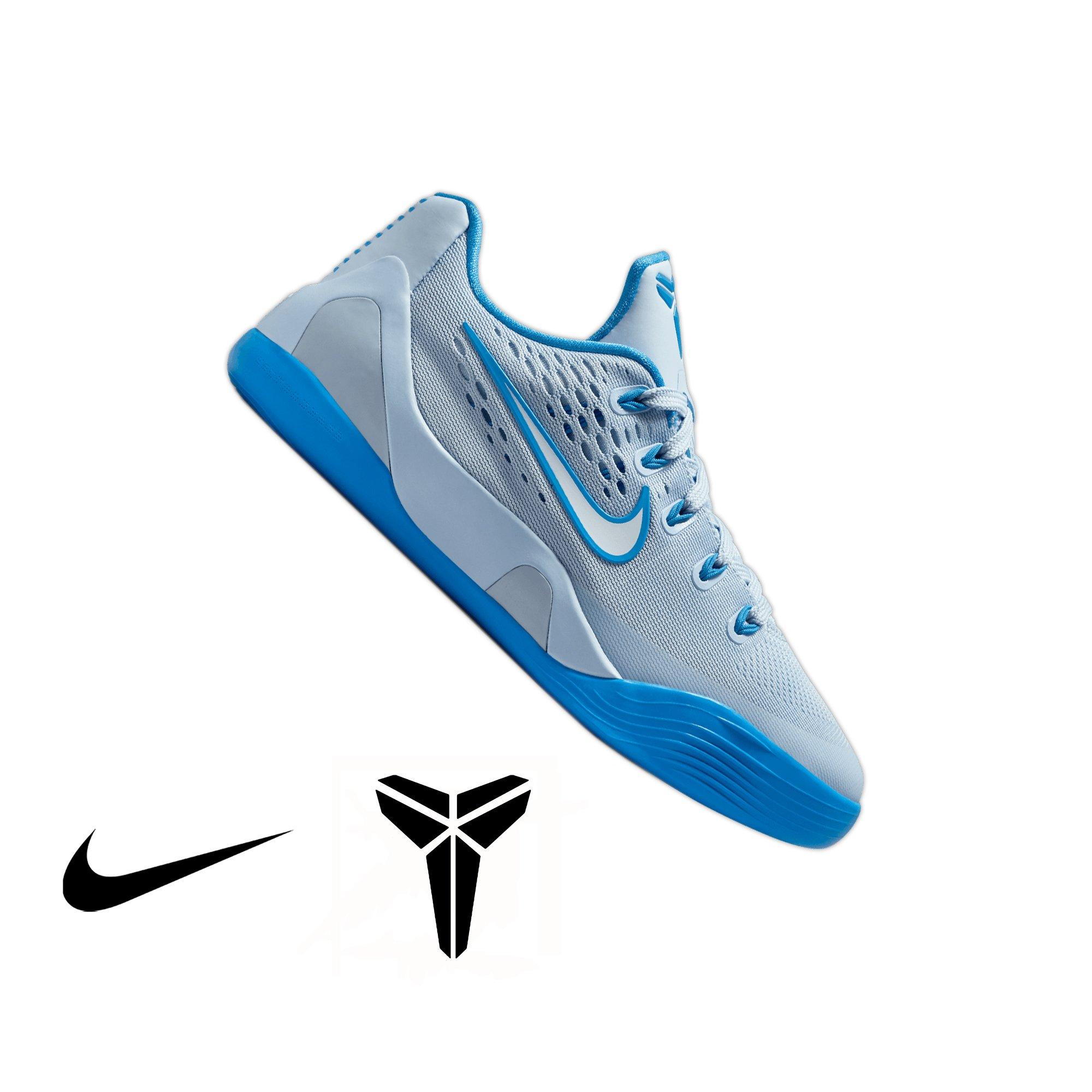 Nike Kobe IX Low EM "Hydrogen Blue" Grade School Kids' Basketball Shoe - HYDROGEN BLUE/PHOTO BLUE/WHITE Thumbnail View 1