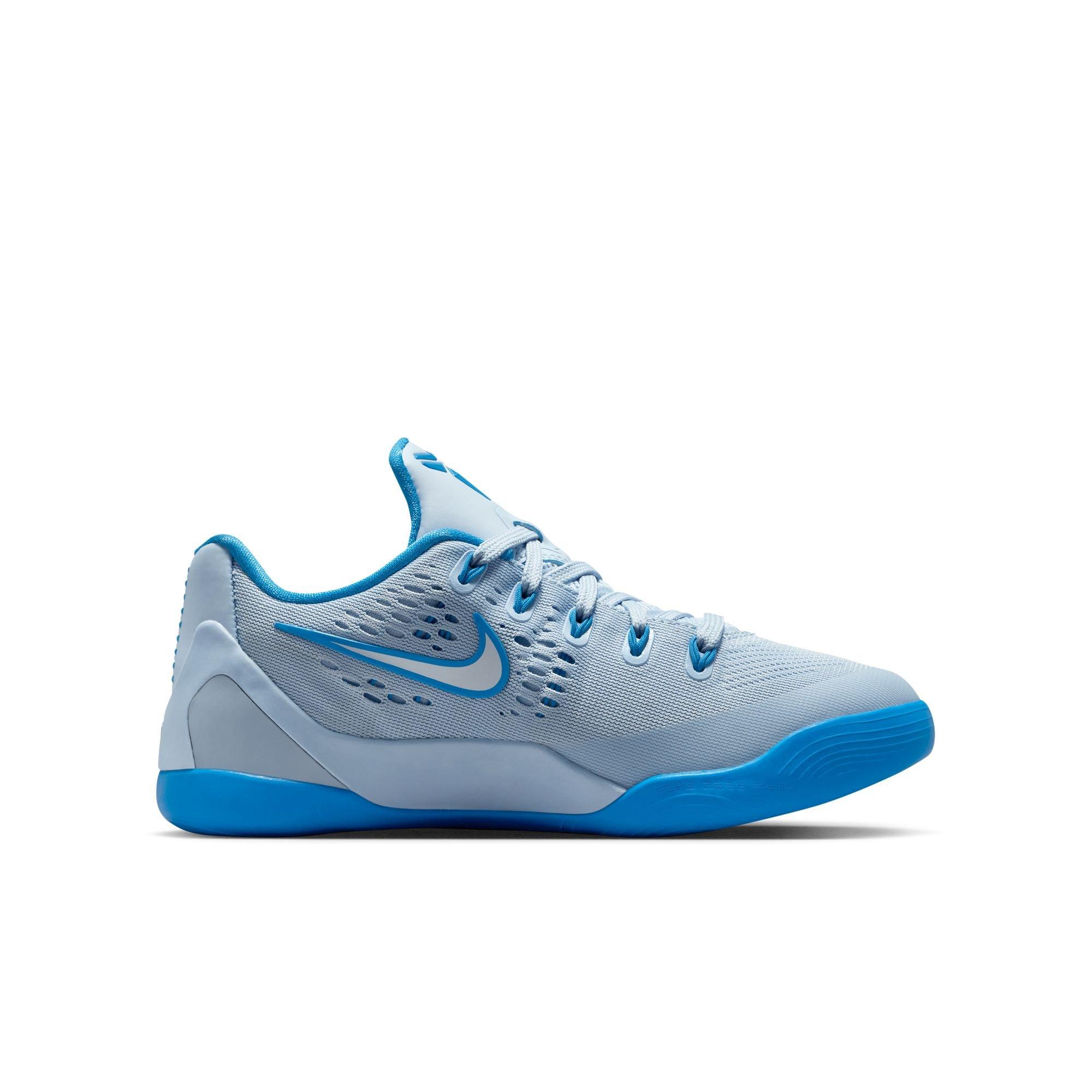 Nike Kobe IX Low EM "Hydrogen Blue" Grade School Kids' Basketball Shoe - HYDROGEN BLUE/PHOTO BLUE/WHITE Thumbnail View 3