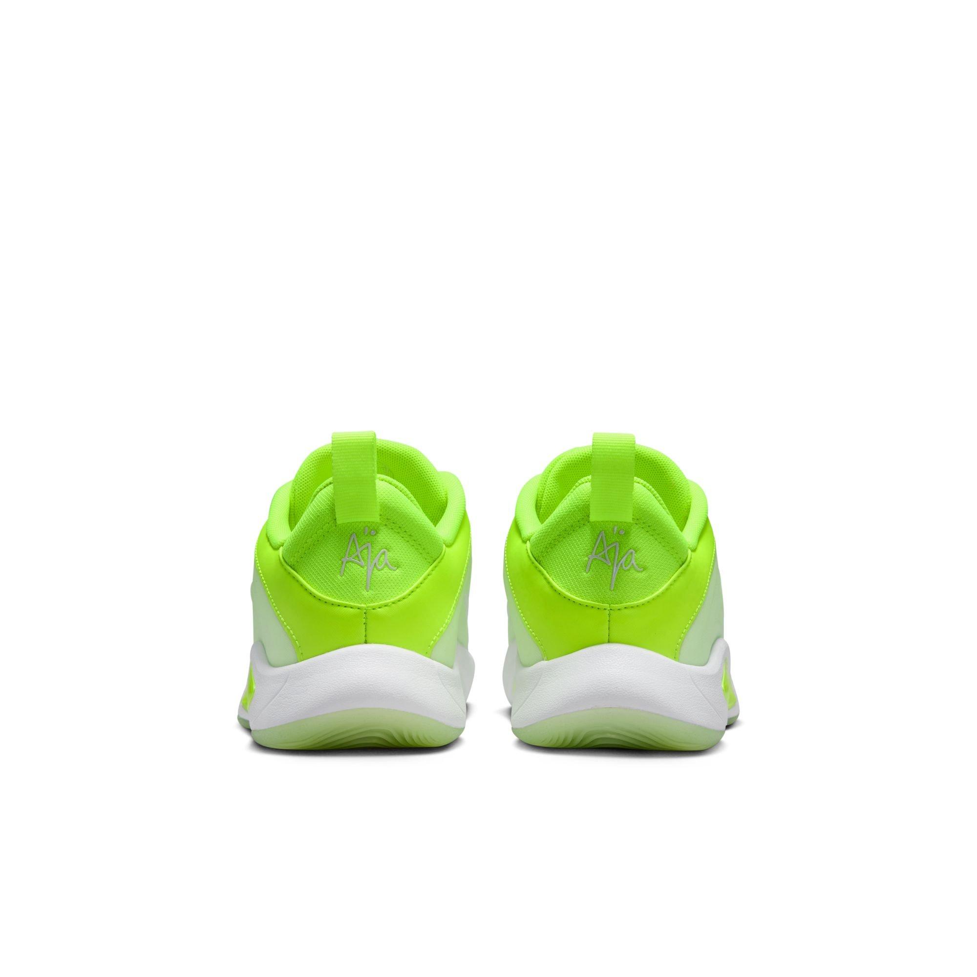 Nike A'One "Volt" Grade School Kids' Basketball Shoe - VOLT/WHITE Thumbnail View 9