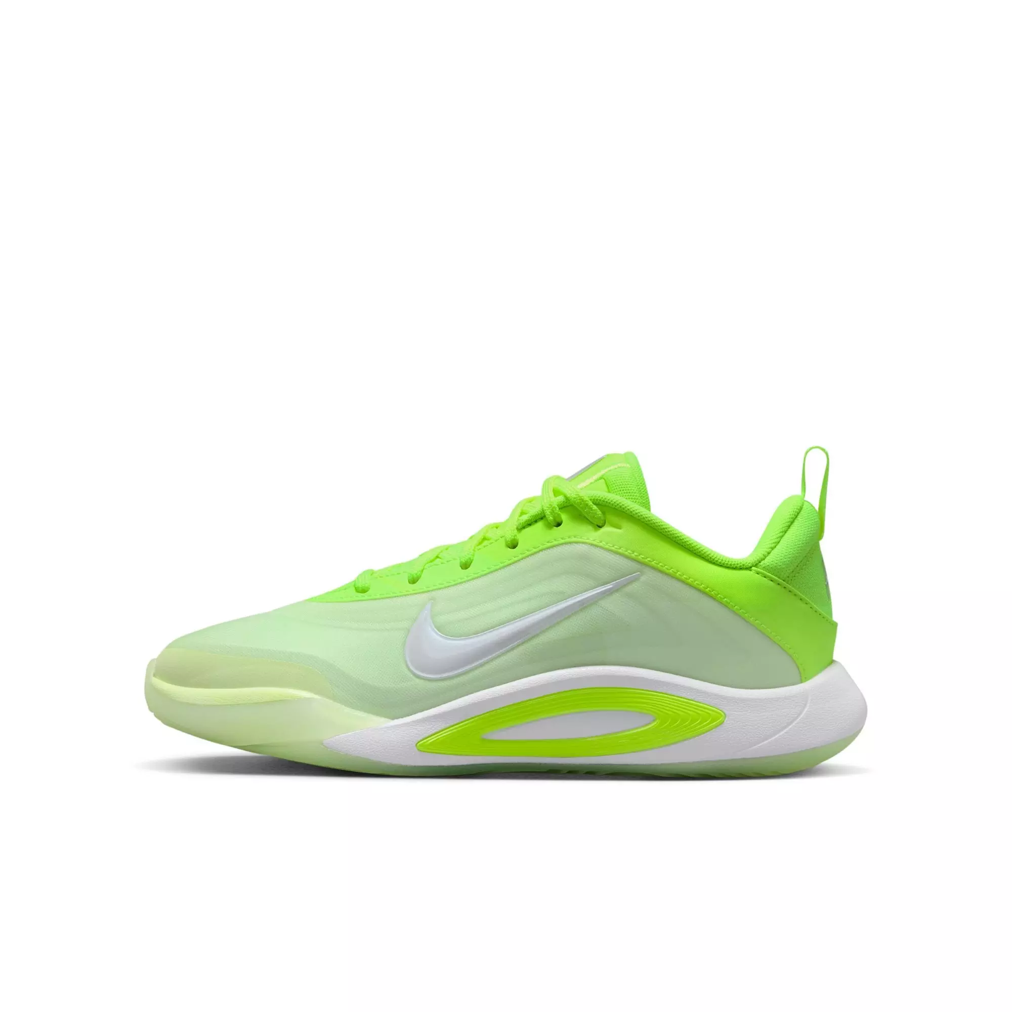 Nike A'One "Volt" Grade School Kids' Basketball Shoe - VOLT/WHITE