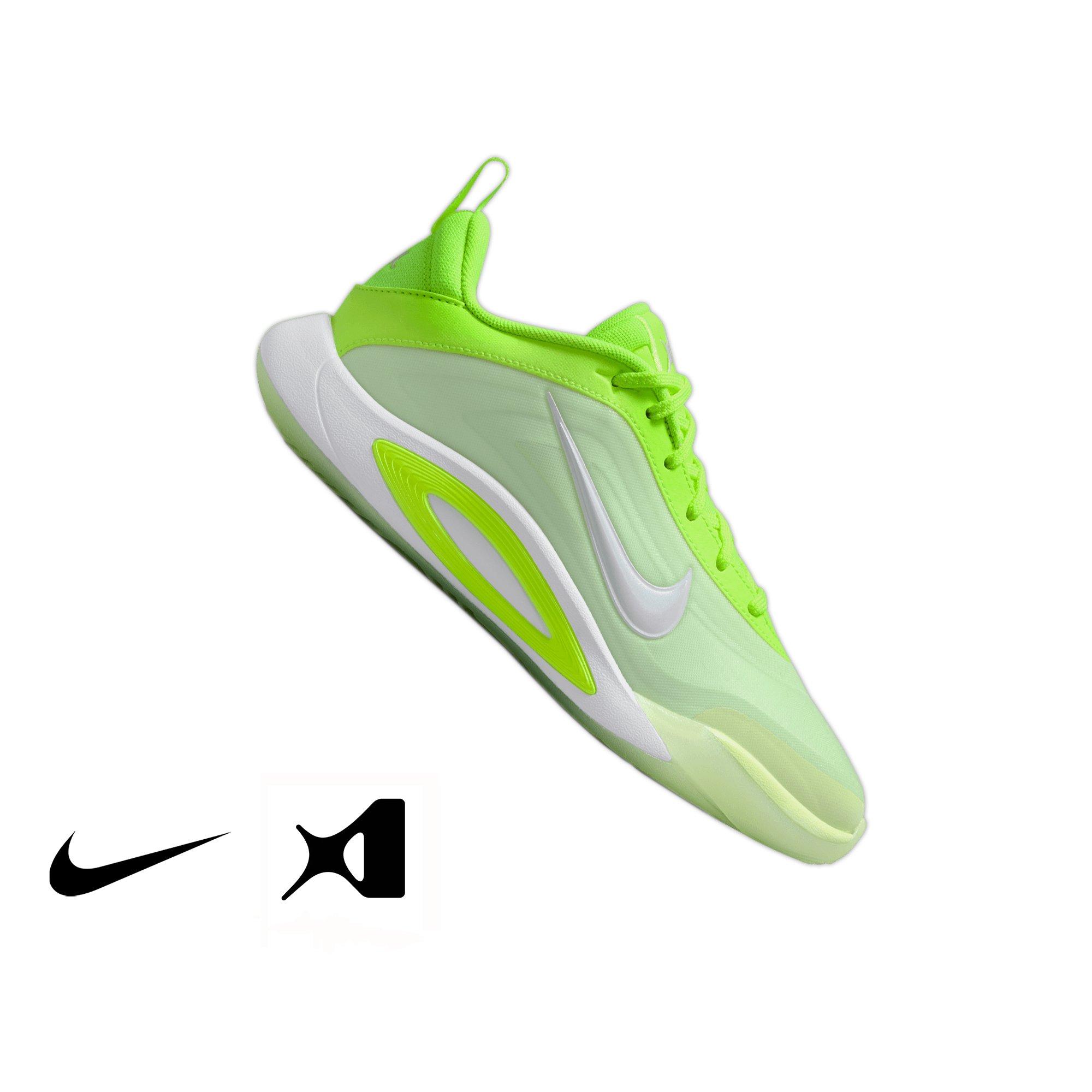 Nike A'One "Volt" Grade School Kids' Basketball Shoe - VOLT/WHITE Thumbnail View 1