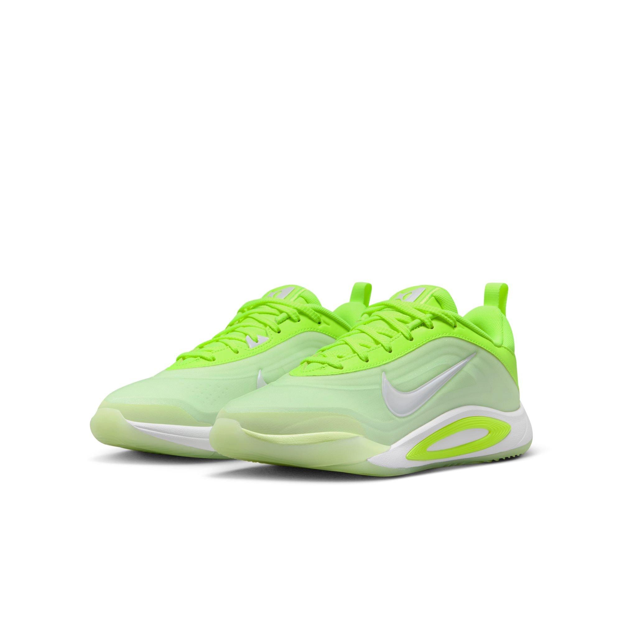 Nike A'One "Volt" Grade School Kids' Basketball Shoe - VOLT/WHITE Thumbnail View 3