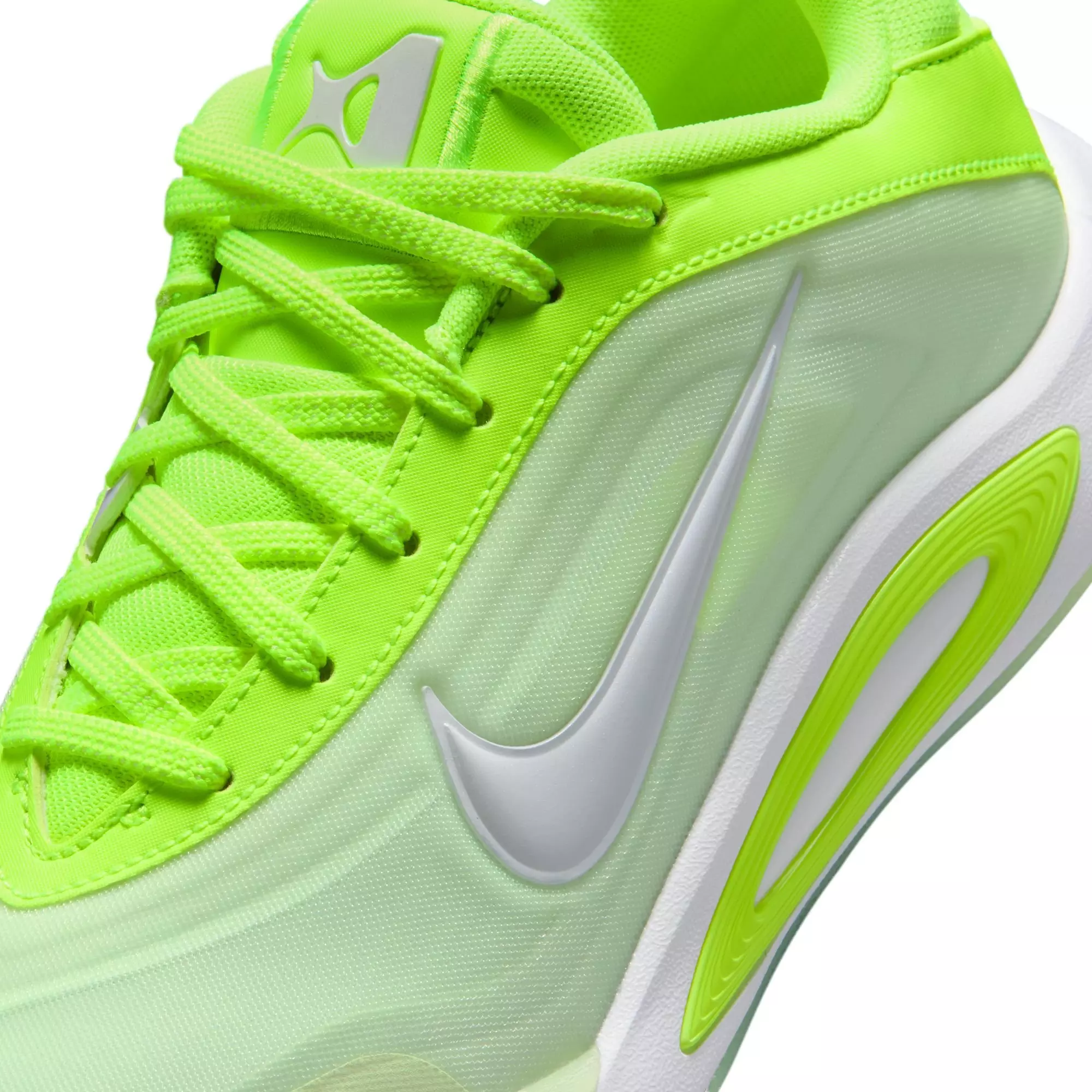 Nike A'One "Volt" Grade School Kids' Basketball Shoe - VOLT/WHITE