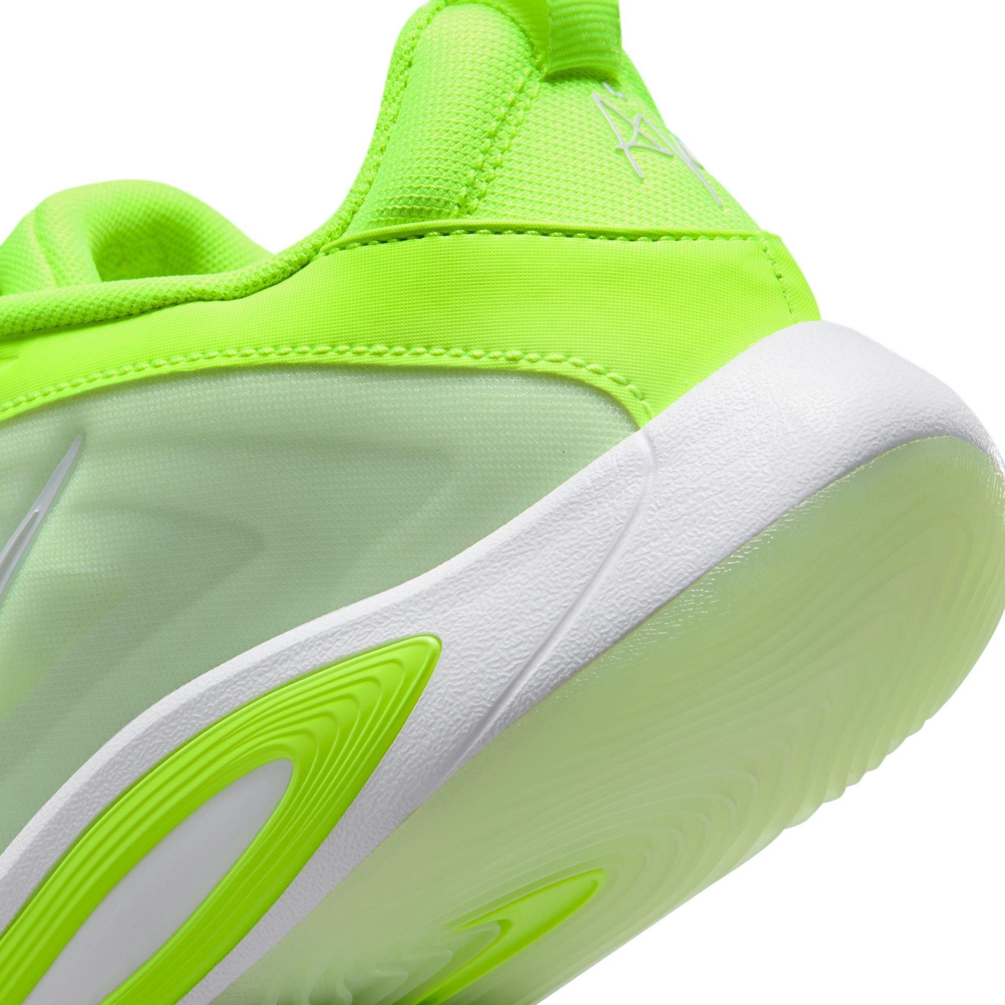 Nike A'One "Volt" Grade School Kids' Basketball Shoe - VOLT/WHITE Thumbnail View 5