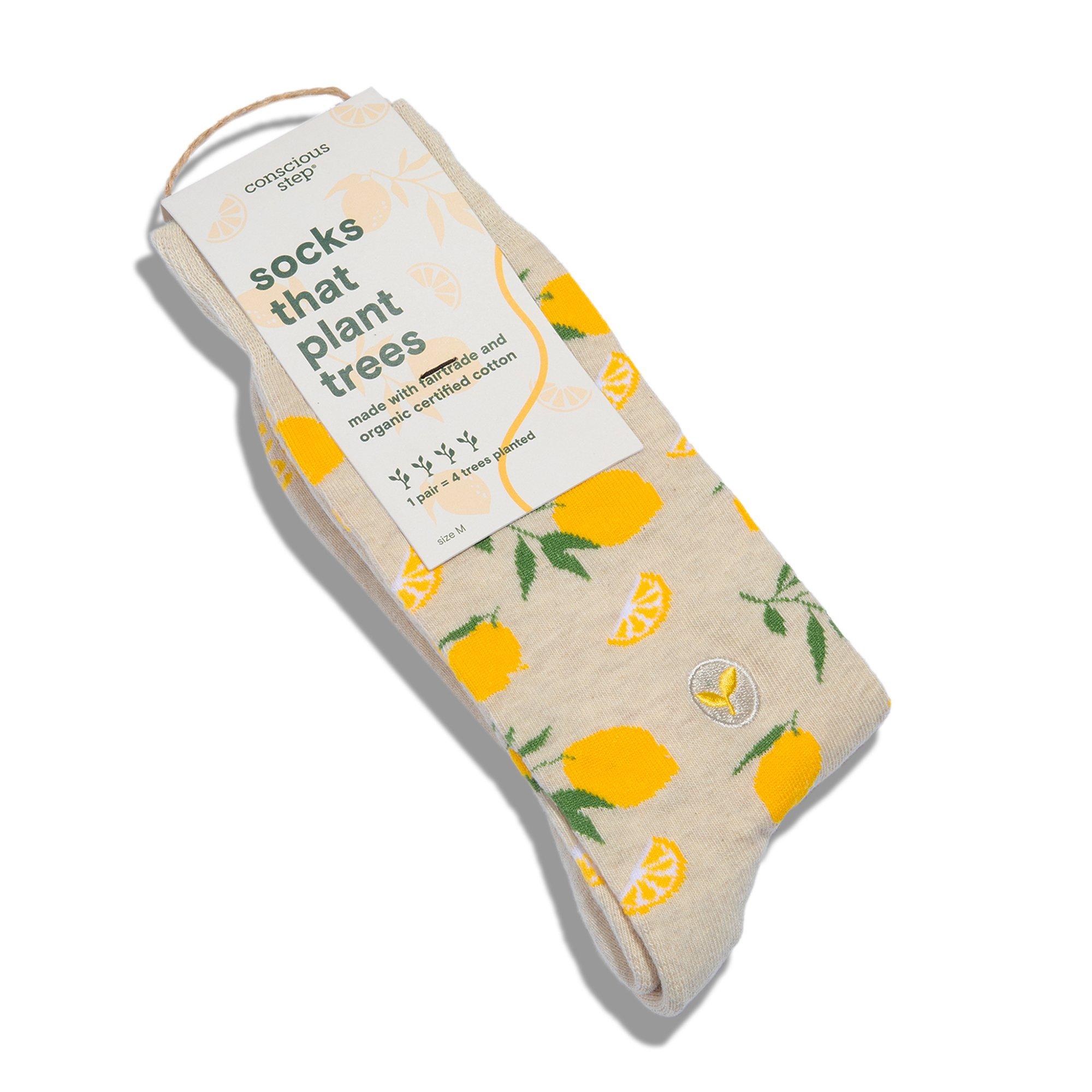 Conscious Step Women's Lemons Crew Socks - MULTI-COLOR Thumbnail View 2