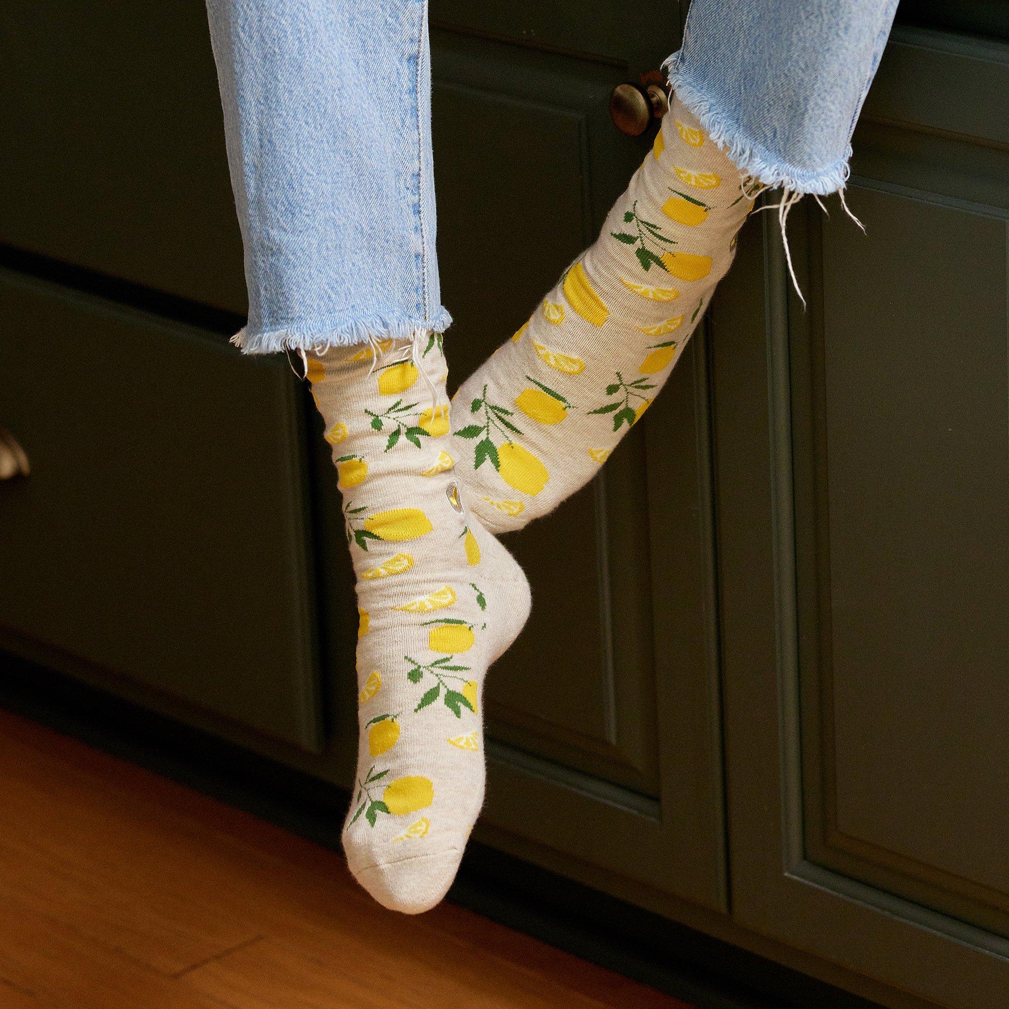 Conscious Step Women's Lemons Crew Socks - MULTI-COLOR Thumbnail View 4