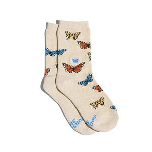 Conscious Step Big Girls' Butterflies Crew Socks