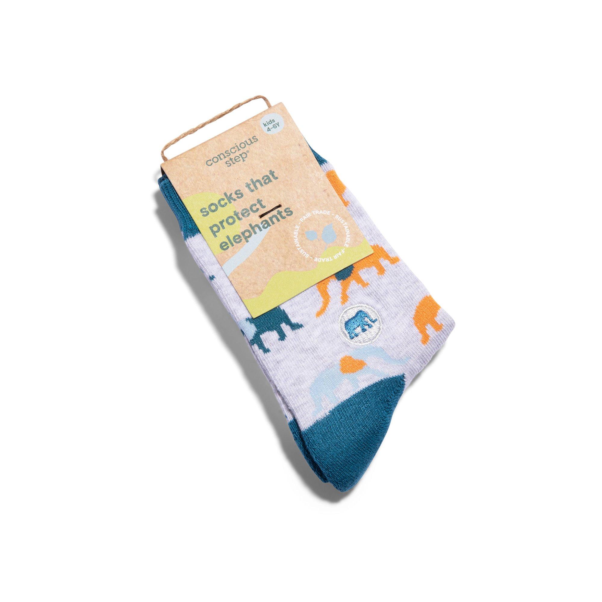 Conscious Step Elephants Crew Big Kids' Socks