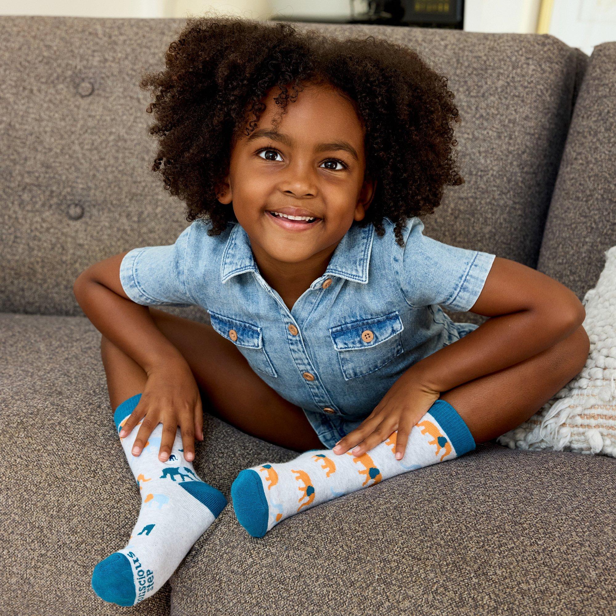 Conscious Step Elephants Crew Big Kids' Socks