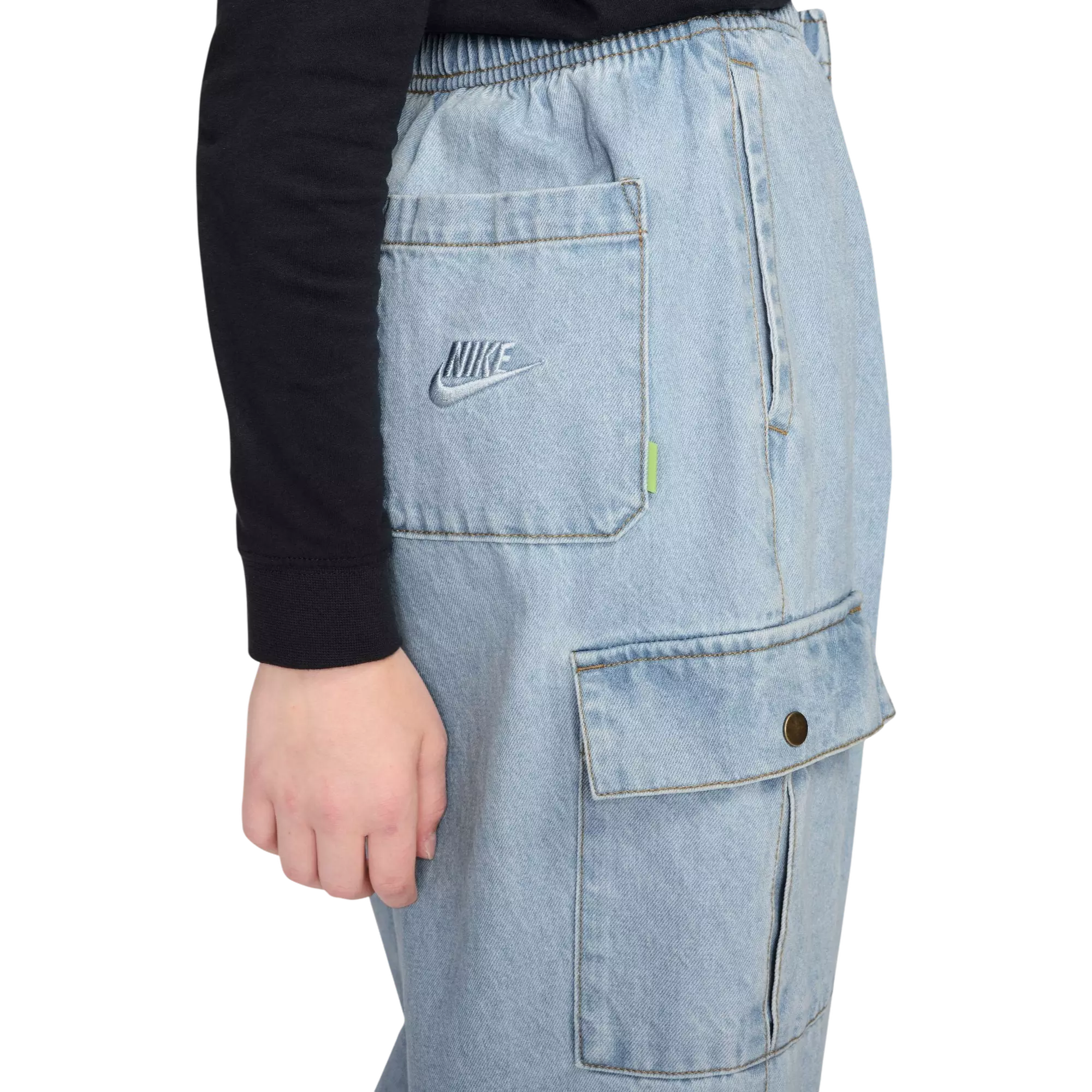 Nike Big Kids' Sportswear Collection Denim Cargo Pants - Light Blue - DENIM