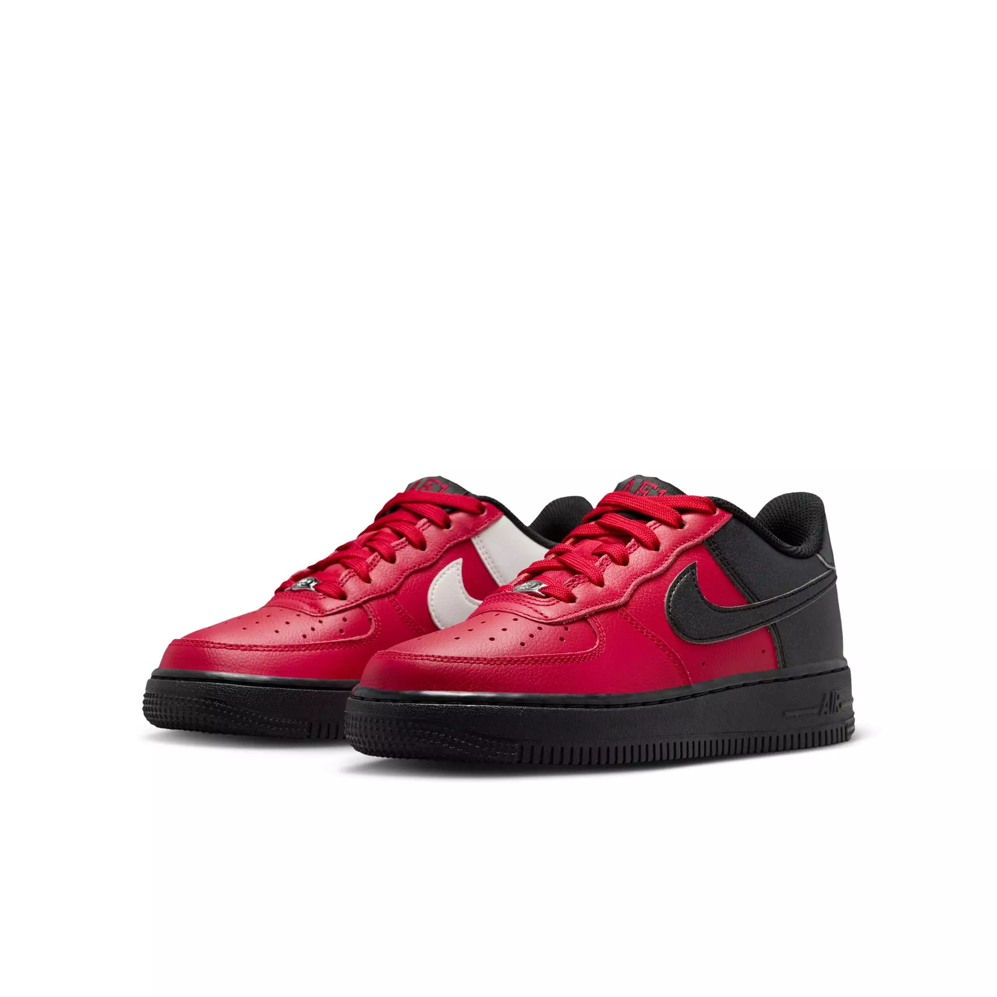 Nike Air Force 1 LV8 "Gym Red/Black/Summit White" Grade School Boys' Shoe - RED/BLACK