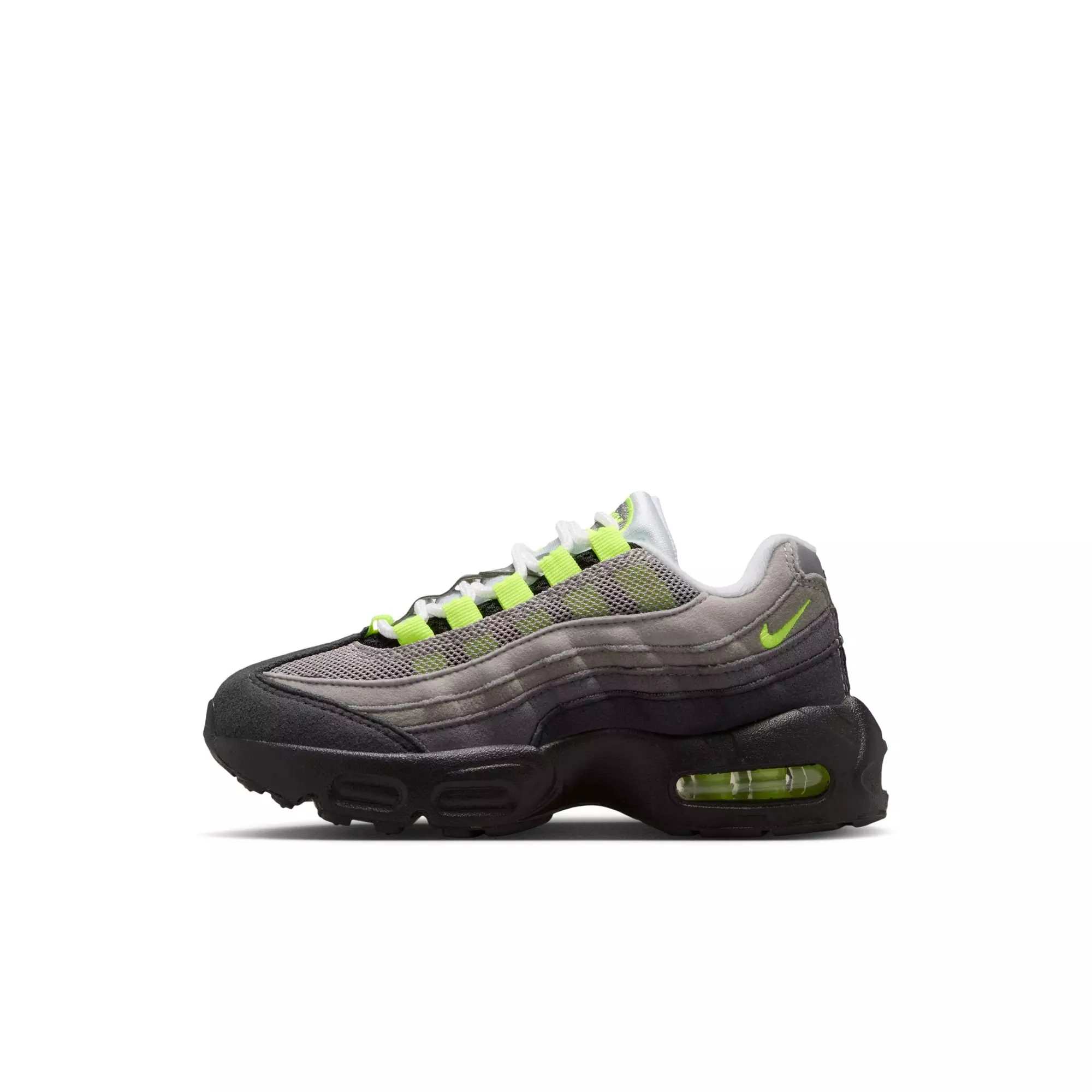 Nike Air Max '95 "Big Bubble" Preschool Kids' Shoe - BLACK/NEON YELLOW/ANTHRACITE