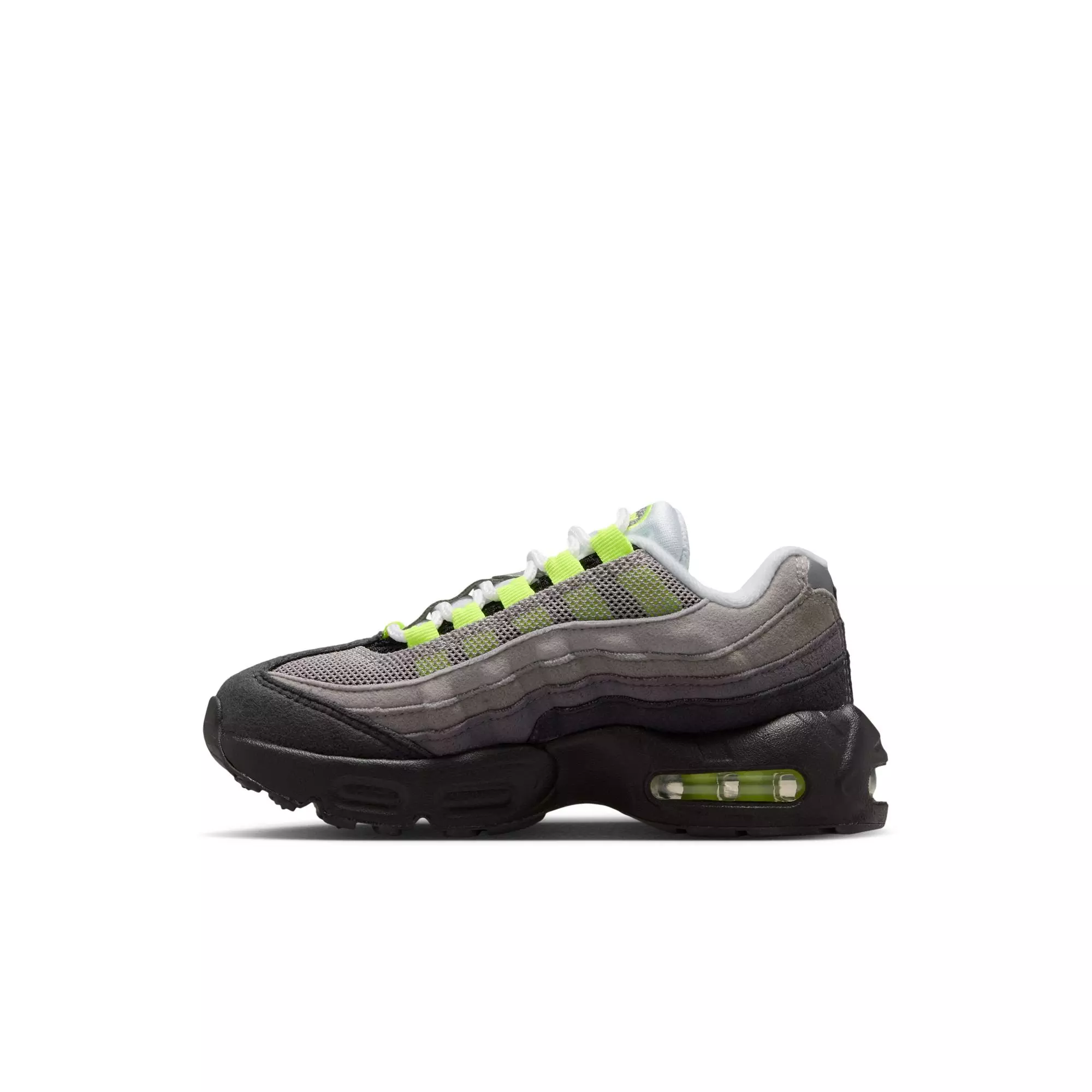 Nike Air Max '95 "Big Bubble" Preschool Kids' Shoe - BLACK/NEON YELLOW/ANTHRACITE