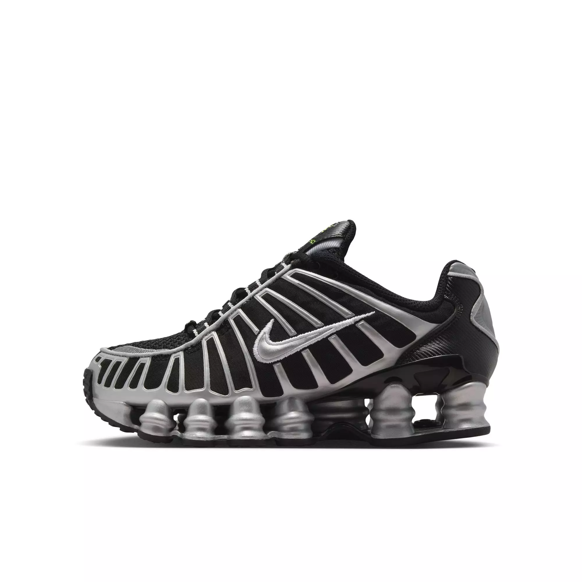 Nike Shox TL "Black/Metallic Silver/Volt Ice" Grade School Boys' Shoe - BLACK/SILVER