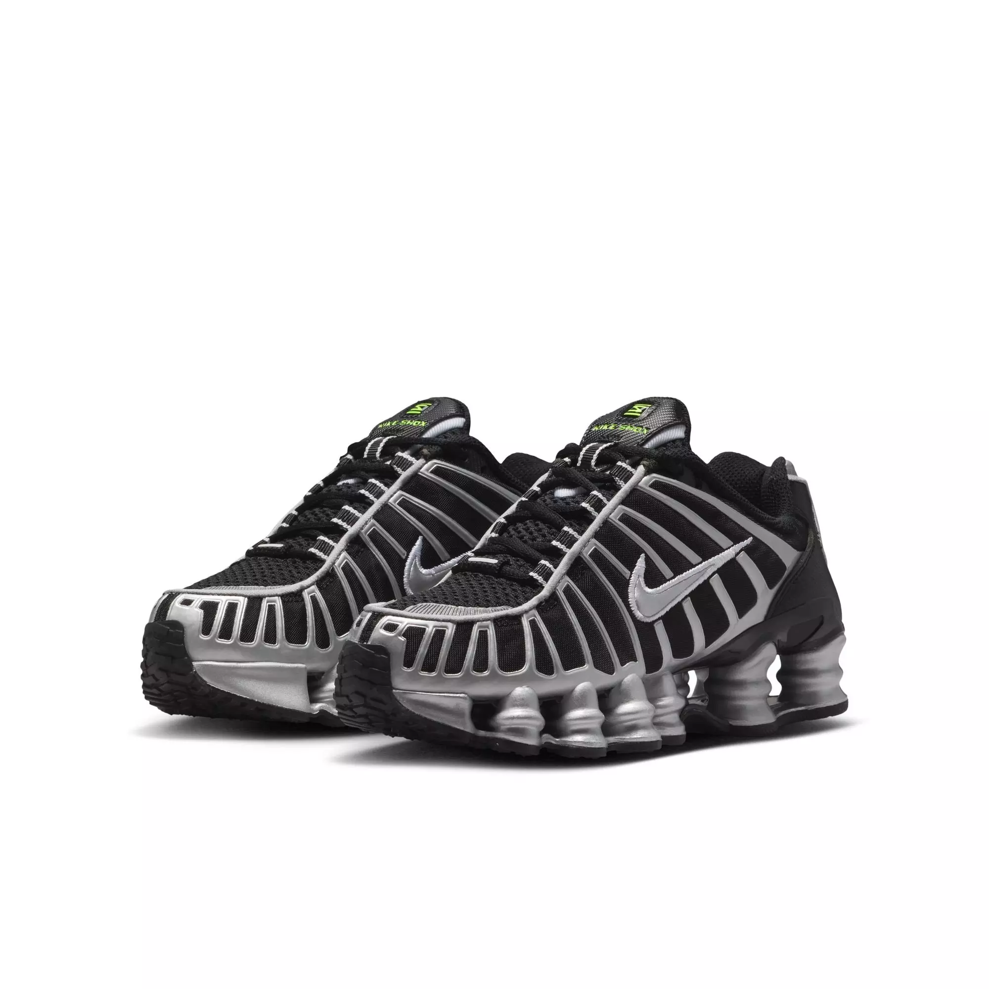 Nike Shox TL "Black/Metallic Silver/Volt Ice" Grade School Boys' Shoe - BLACK/SILVER