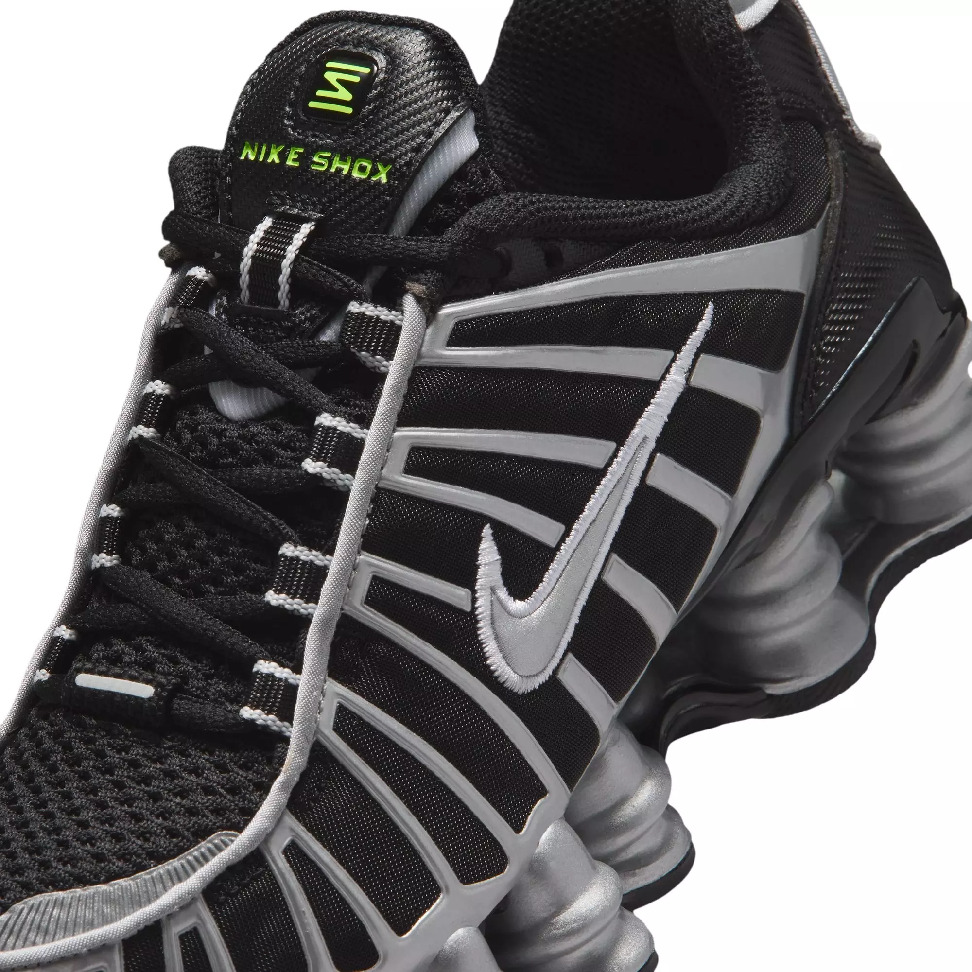 Nike Shox TL "Black/Metallic Silver/Volt Ice" Grade School Boys' Shoe - BLACK/SILVER