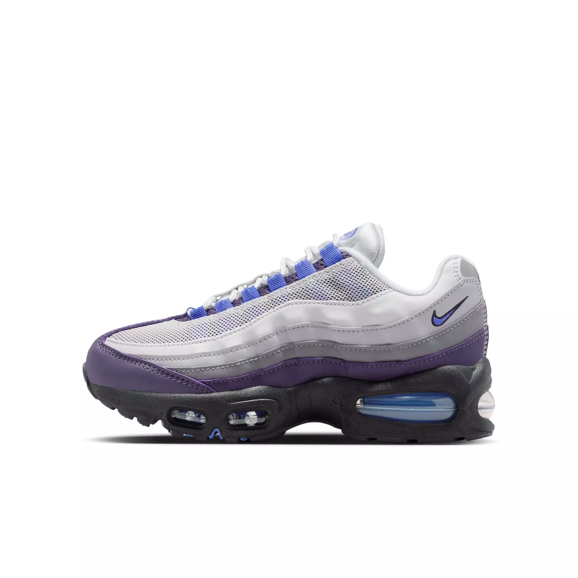 Nike Air Max 95 "Photon Dust/Sapphire/Dark Raisin" Grade School Boys' Shoe - GREY/BLUE