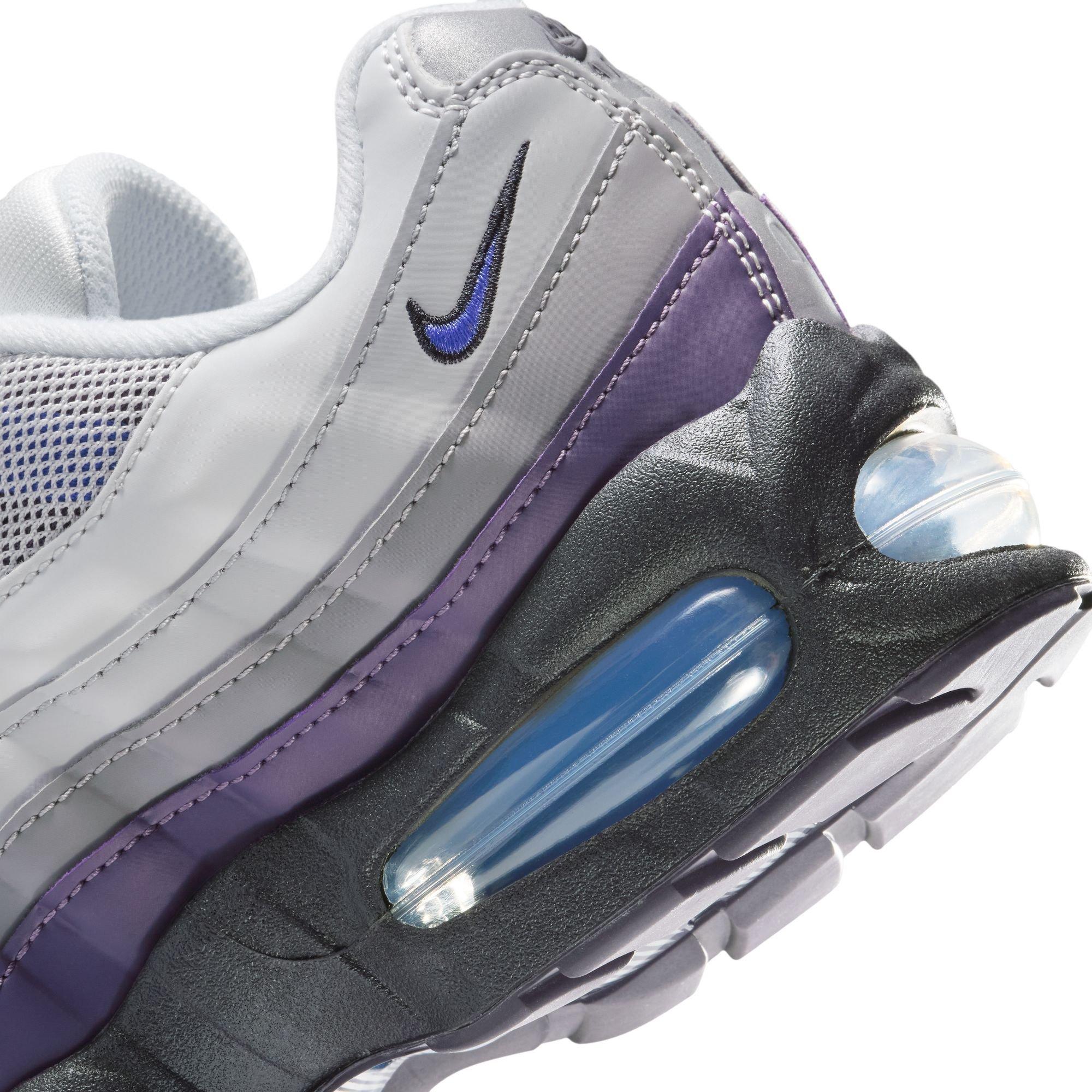 Nike Air Max 95 "Photon Dust/Sapphire/Dark Raisin" Grade School Boys' Shoe - GREY/BLUE Thumbnail View 11
