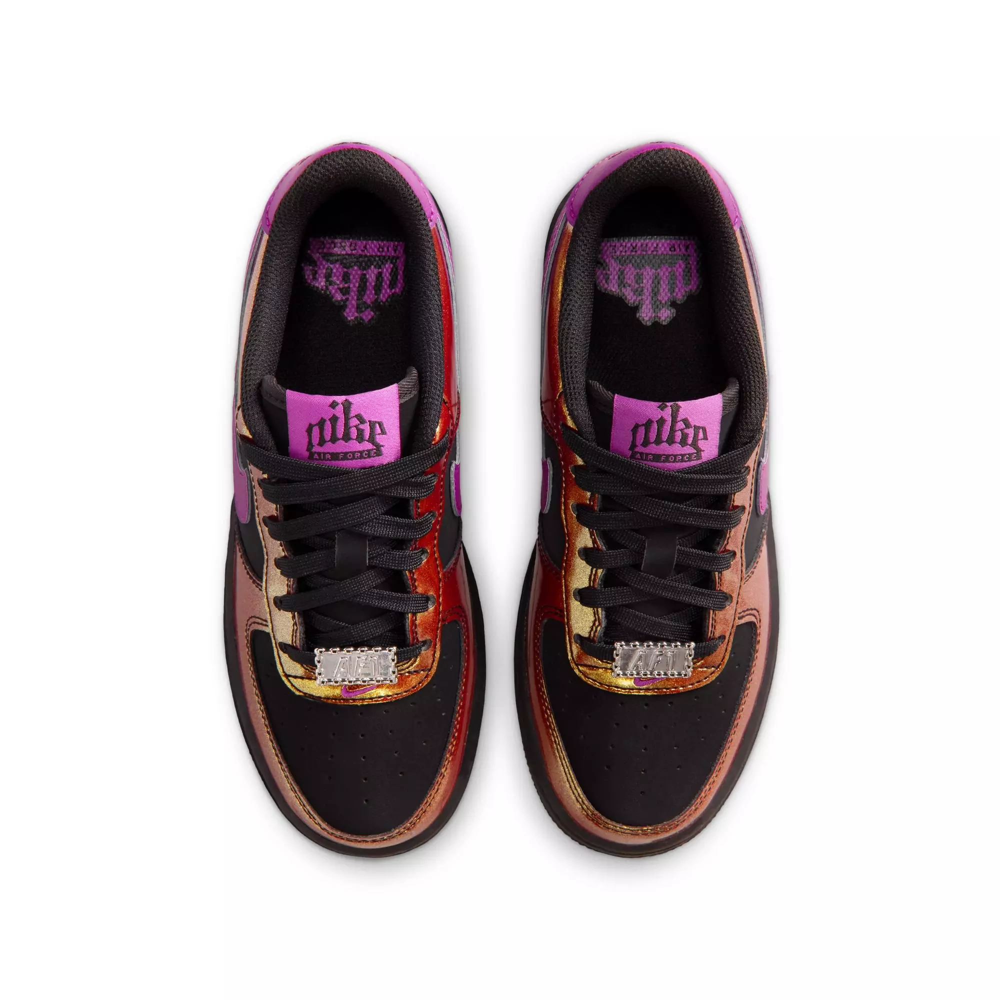 Nike Air Force 1 LV8 "Black/Bold Berry" Grade School Boys' Shoe - BLACK/GOLD