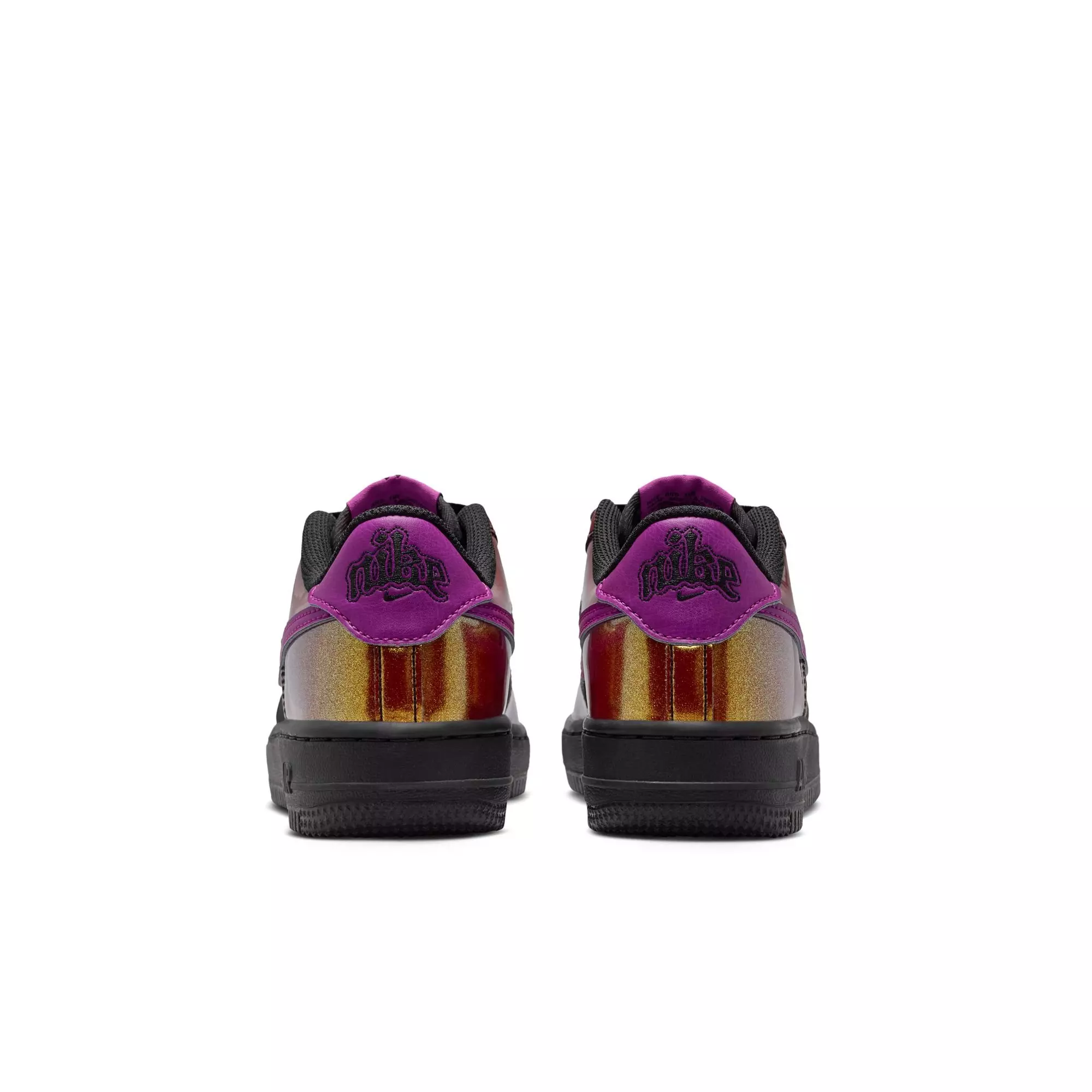 Nike Air Force 1 LV8 "Black/Bold Berry" Grade School Boys' Shoe - BLACK/GOLD