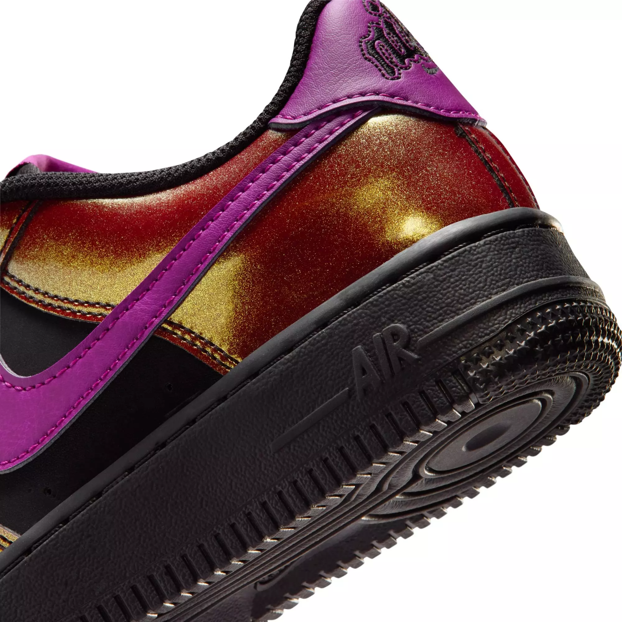 Nike Air Force 1 LV8 "Black/Bold Berry" Grade School Boys' Shoe - BLACK/GOLD
