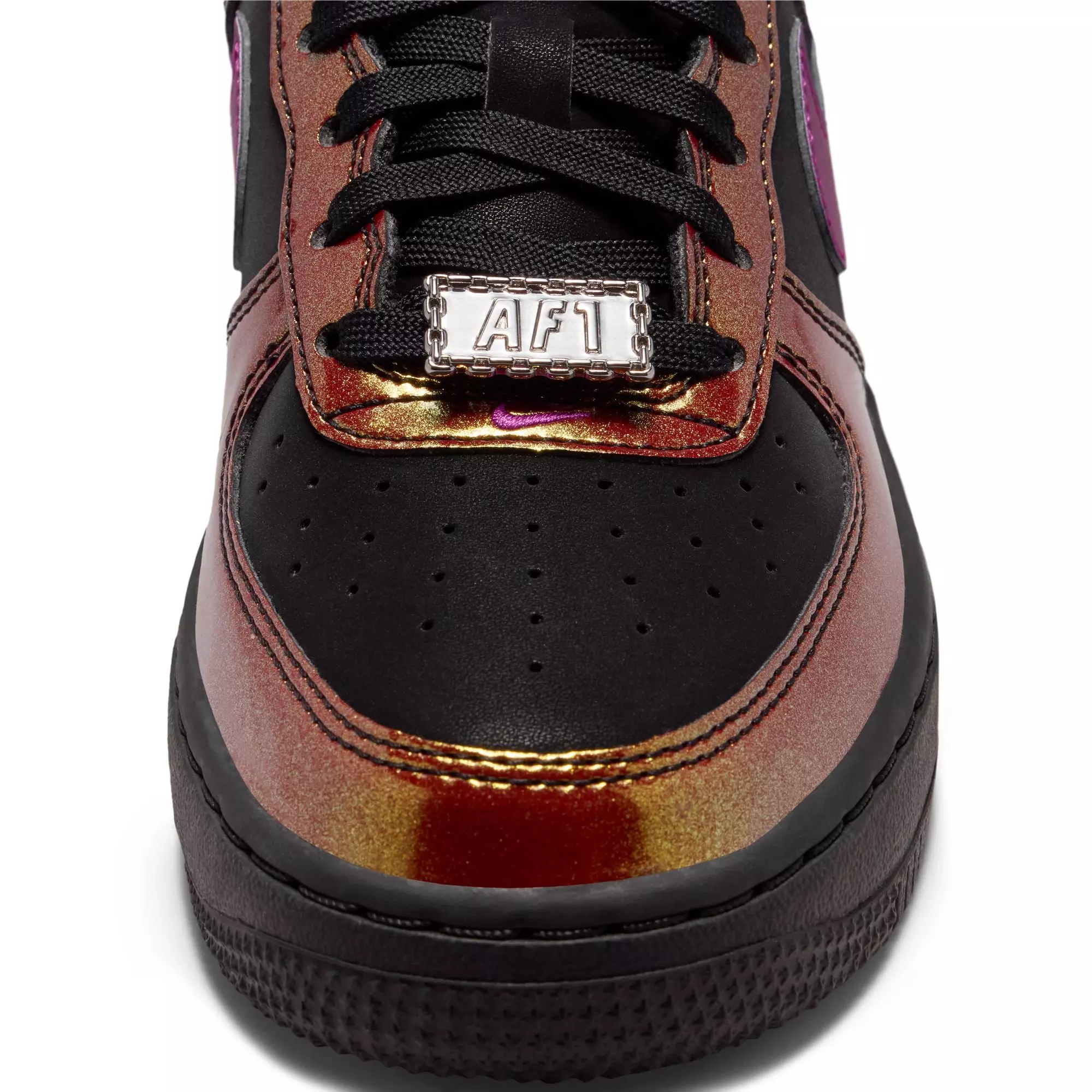 Nike Air Force 1 LV8 "Black/Bold Berry" Grade School Boys' Shoe - BLACK/GOLD