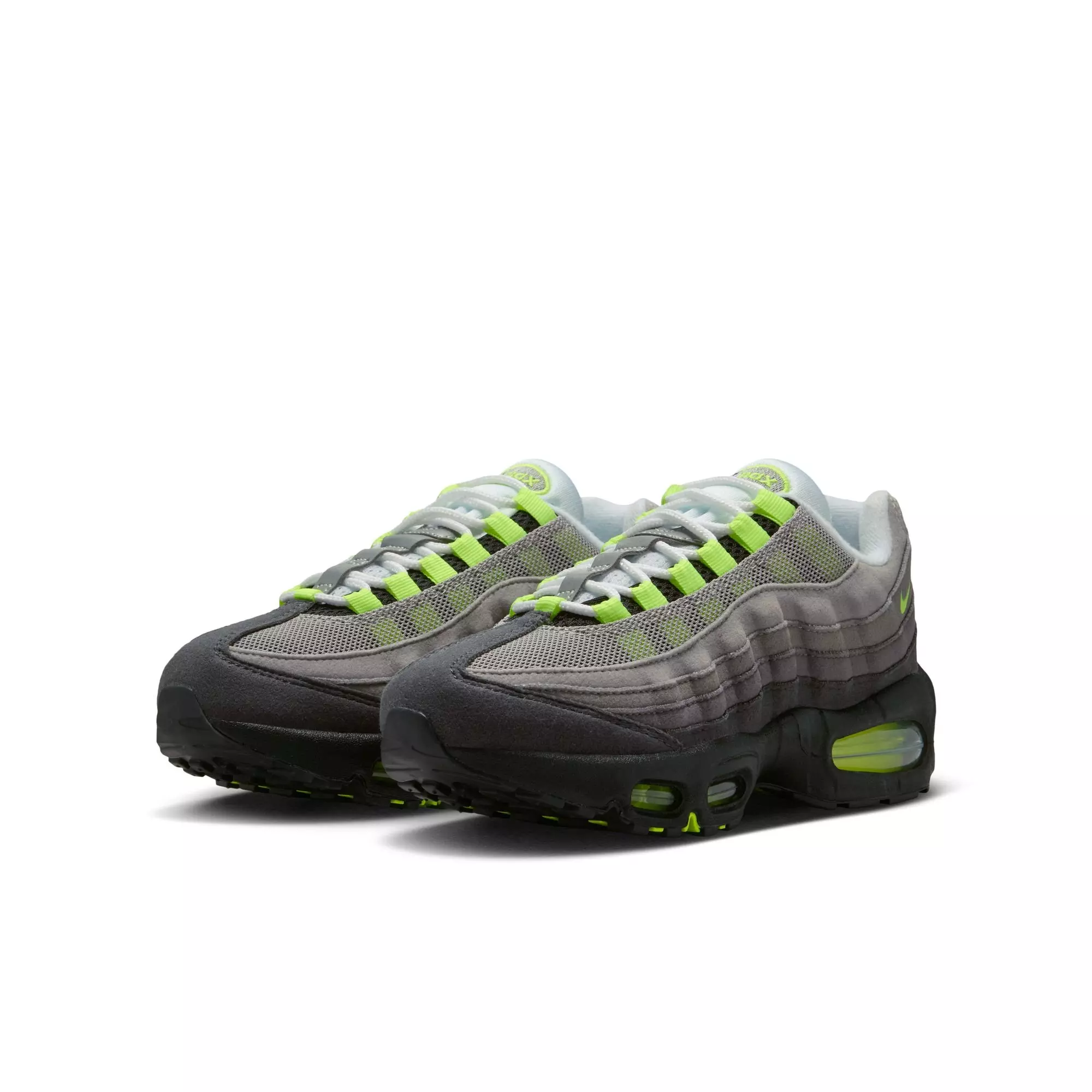 Nke Air Max 95 "Big Bubble" Grade School Kids' Shoe - BLACK/NEON YELLOW/ANTHRACITE